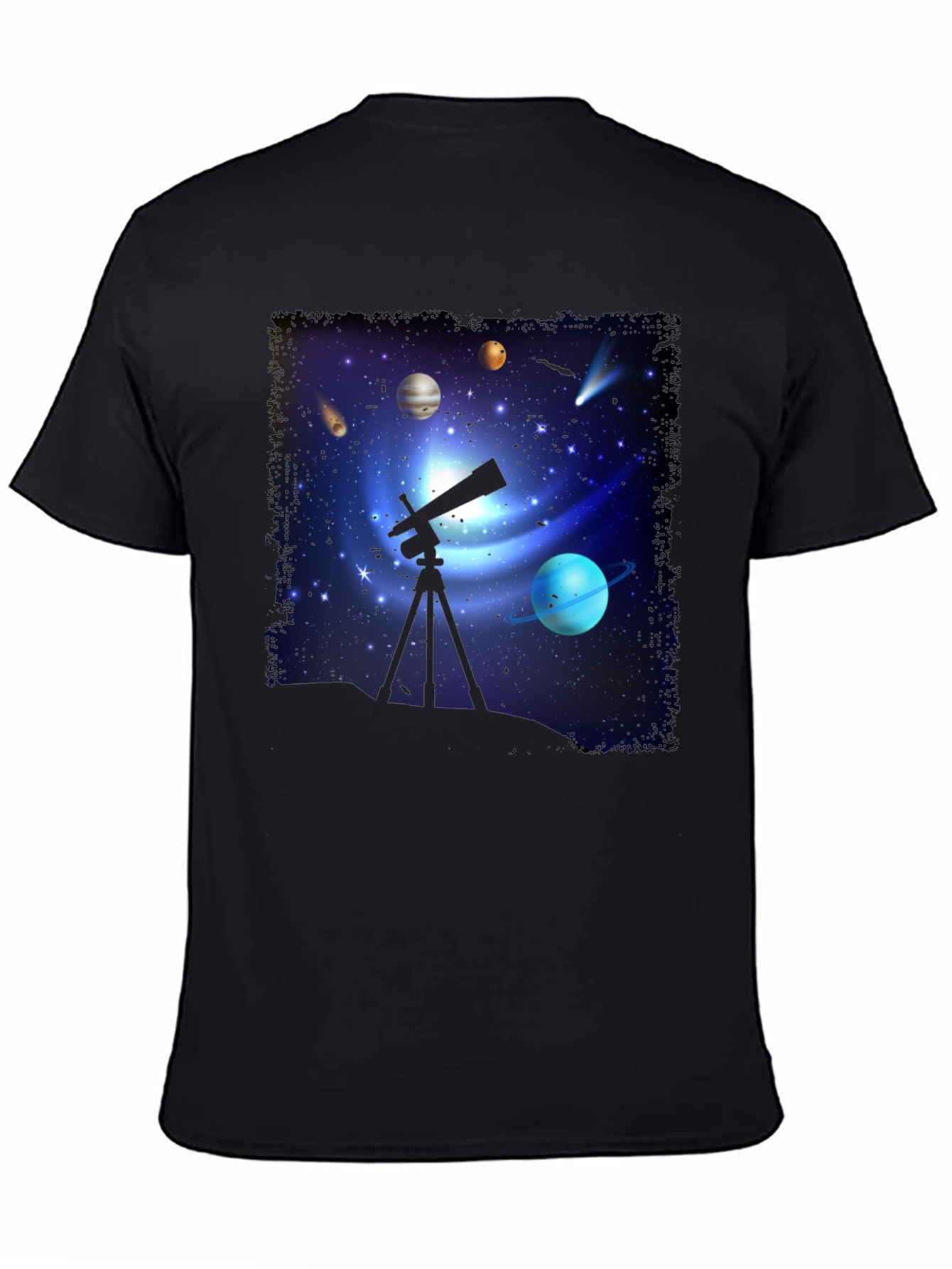 Cosmic Observer Tee: Space Telescope Graphic T-Shirt