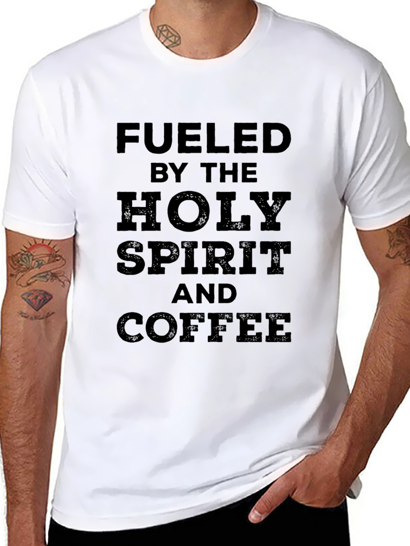 Fueled by Holy Spirit & Coffee Black T-Shirt