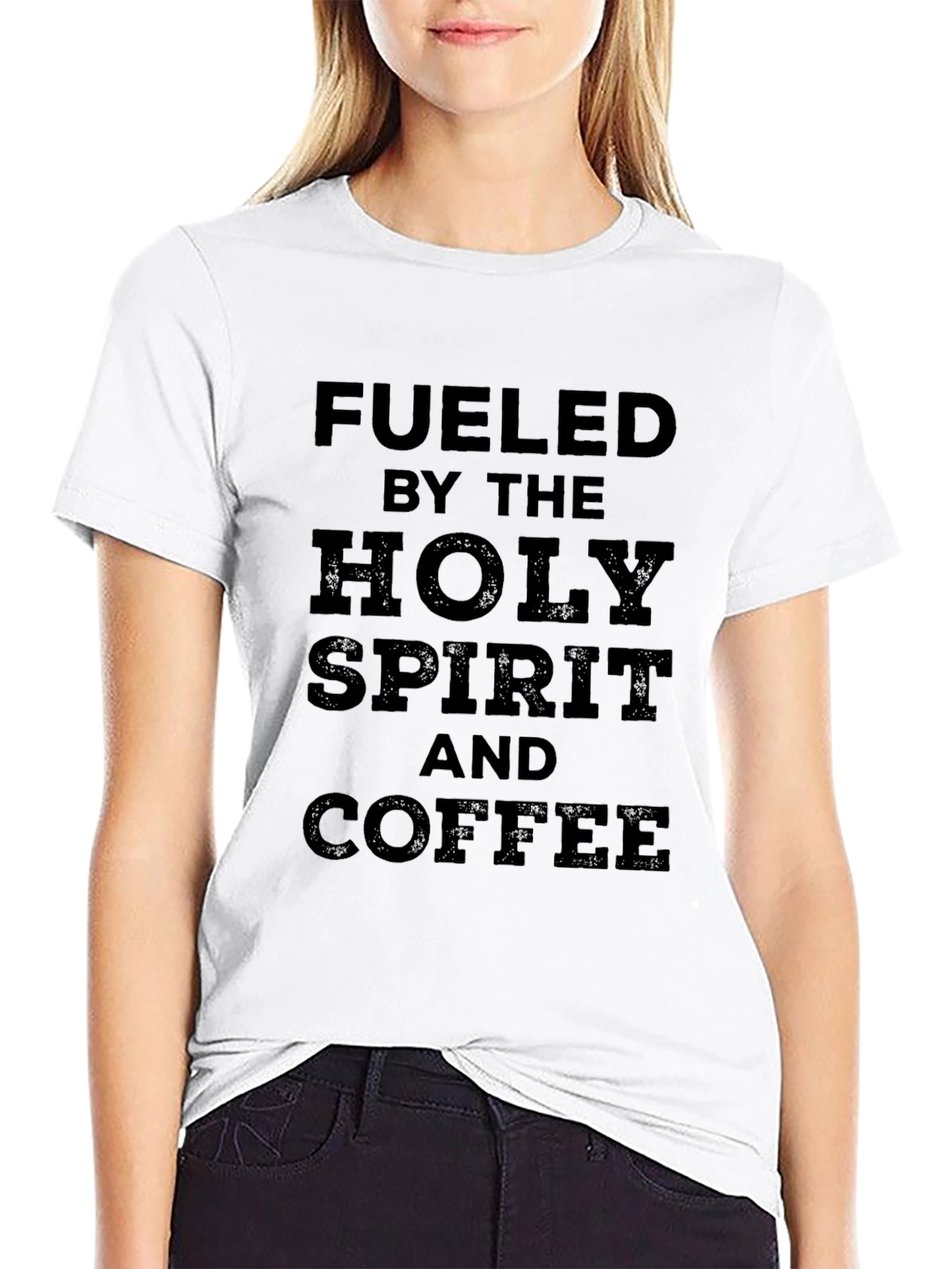 Fueled by Holy Spirit & Coffee Black T-Shirt