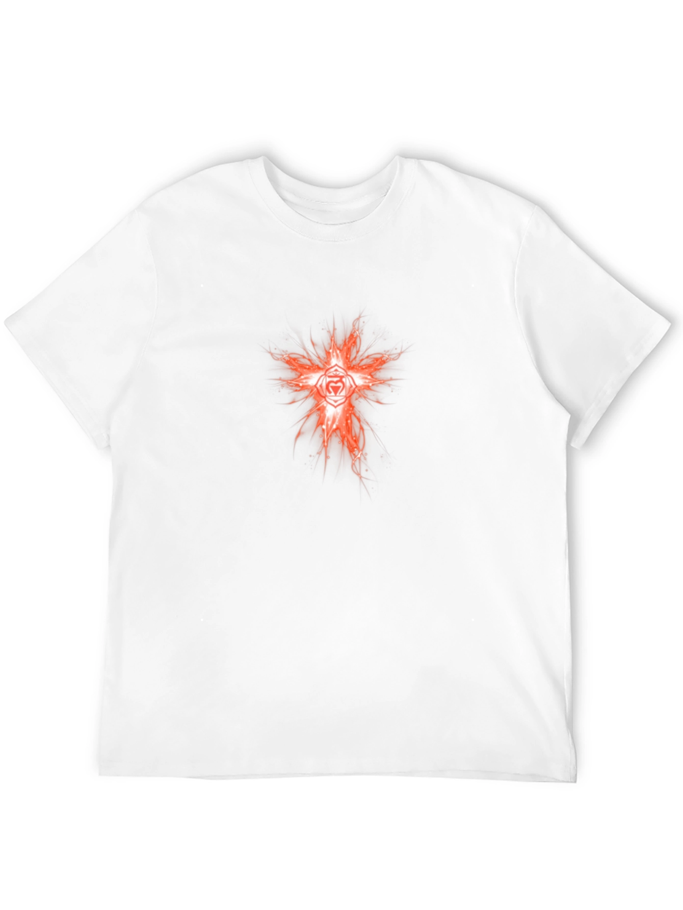 Fiery Heart Chakra Graphic Tee - Black Cotton