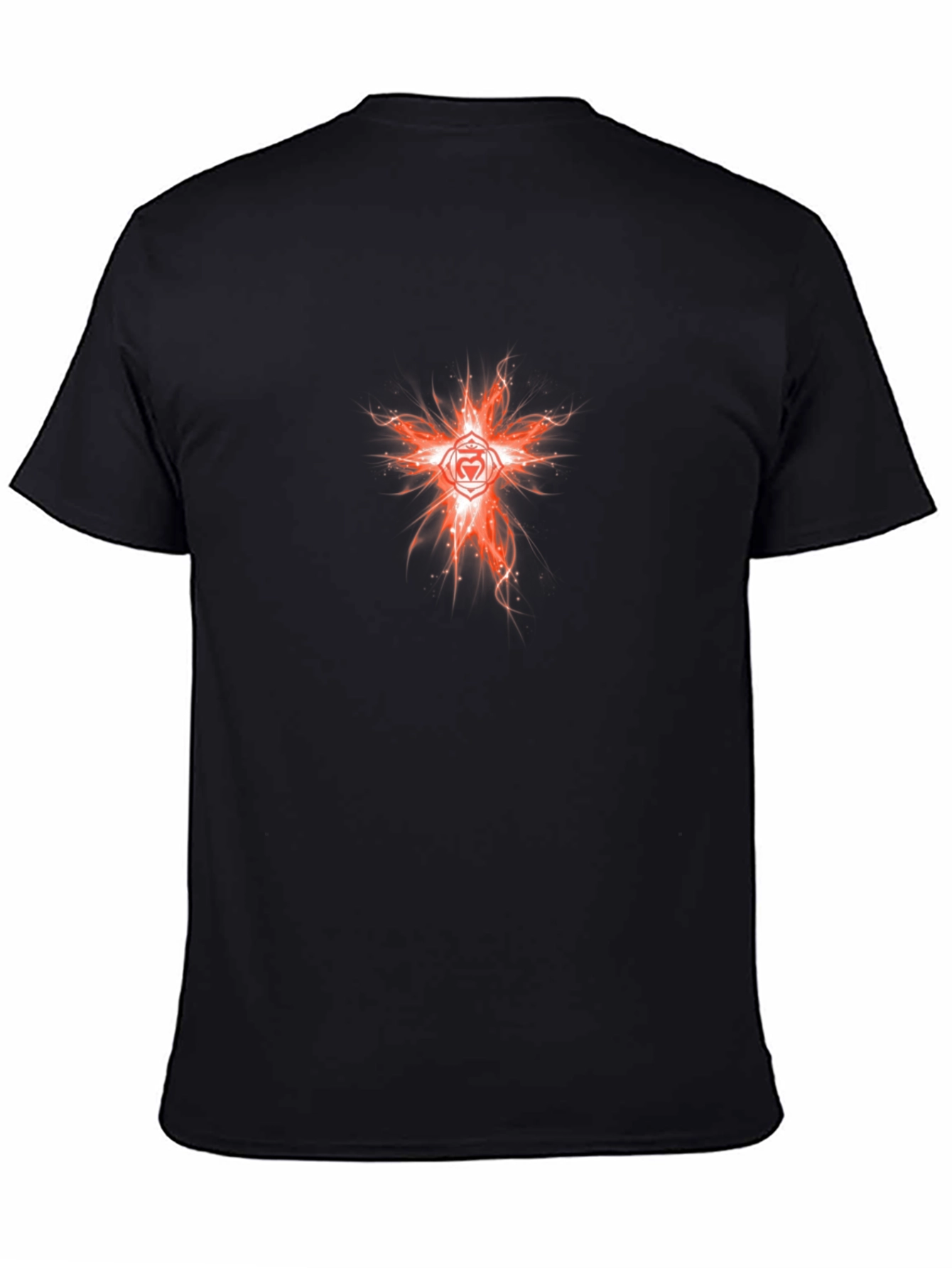 Fiery Heart Chakra Graphic Tee - Black Cotton