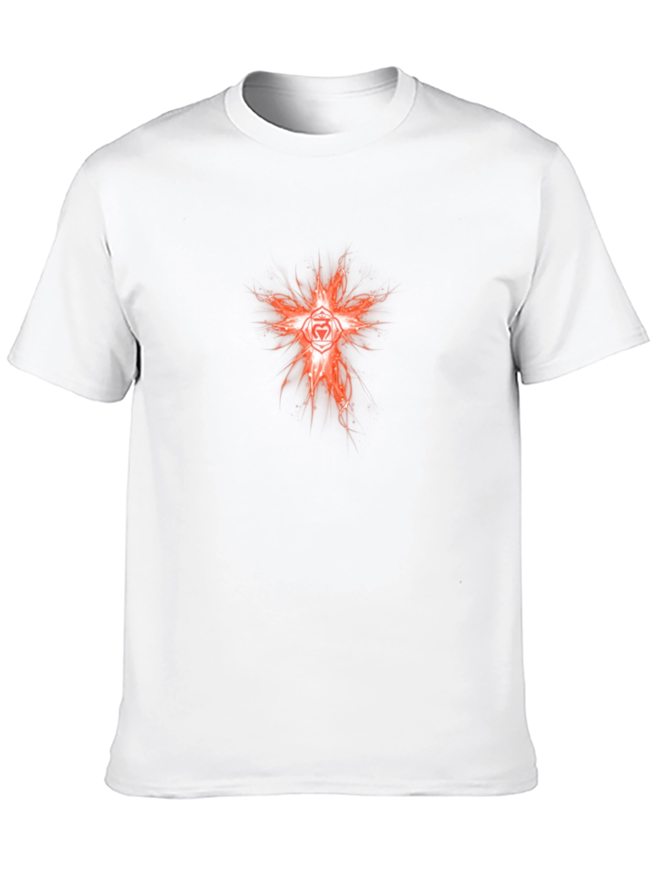 Fiery Heart Chakra Graphic Tee - Black Cotton