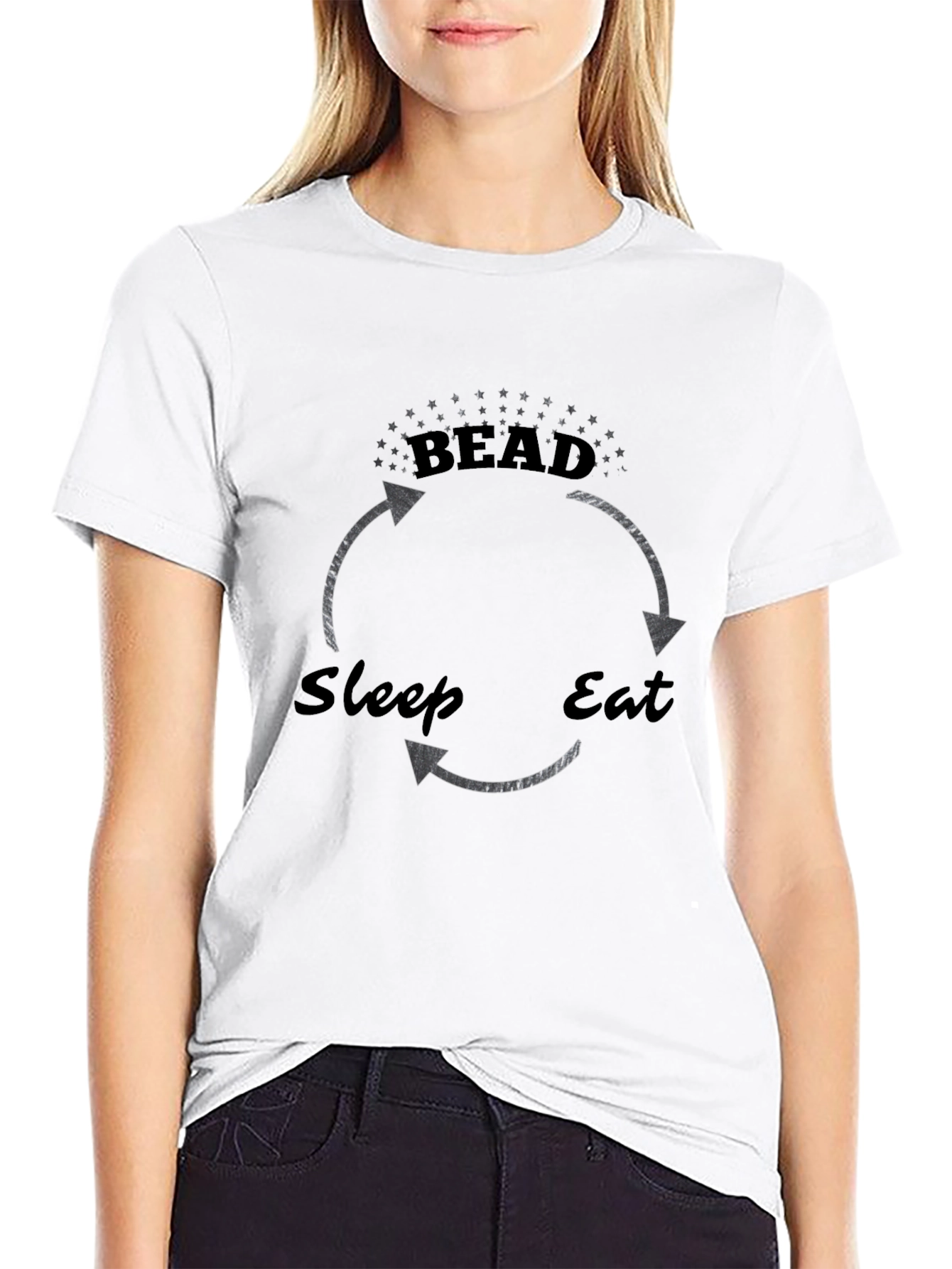 Bead Eat Sleep Repeat T-Shirt - Black Graphic Tee
