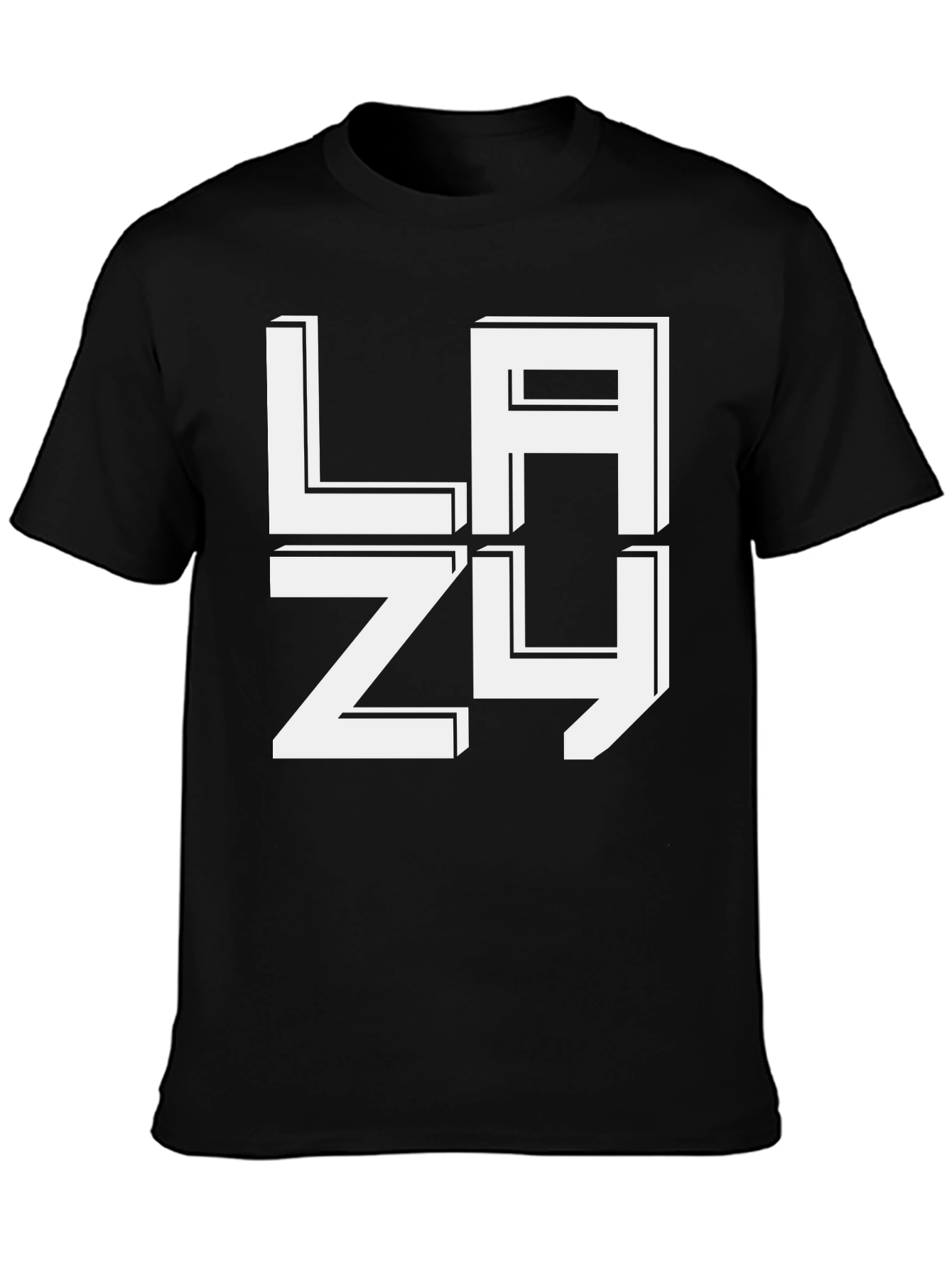 LAZY Graphic T-Shirt - Relaxed Fit Black Tee