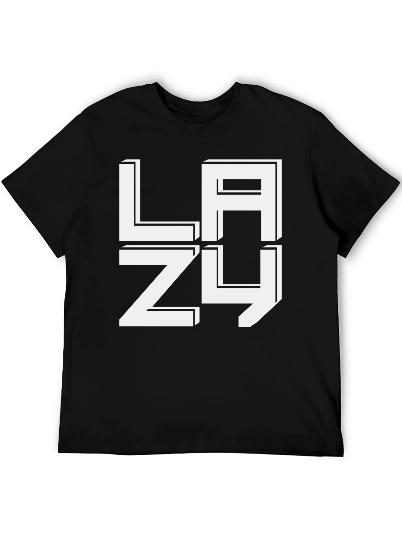 LAZY Graphic T-Shirt - Relaxed Fit Black Tee