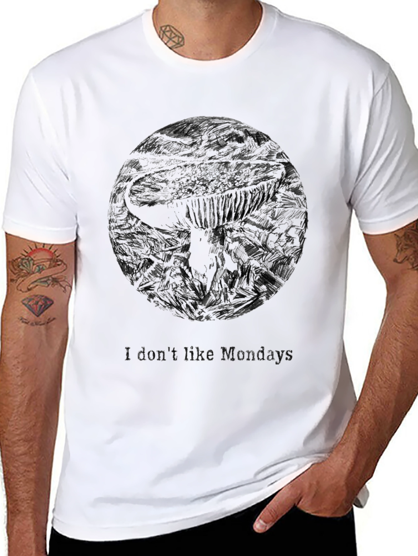Mens Black I Dont Like Mondays Graphic Tee