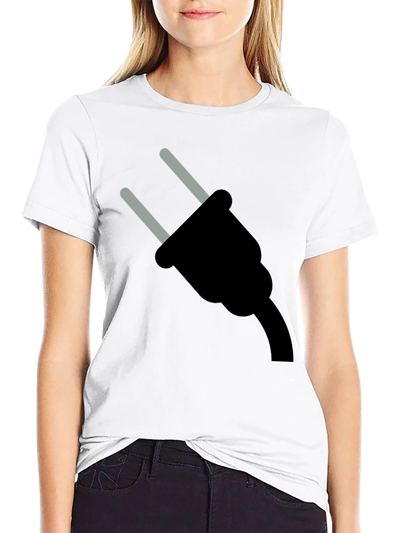 Plug Graphic Tee - Black Cotton Comfort