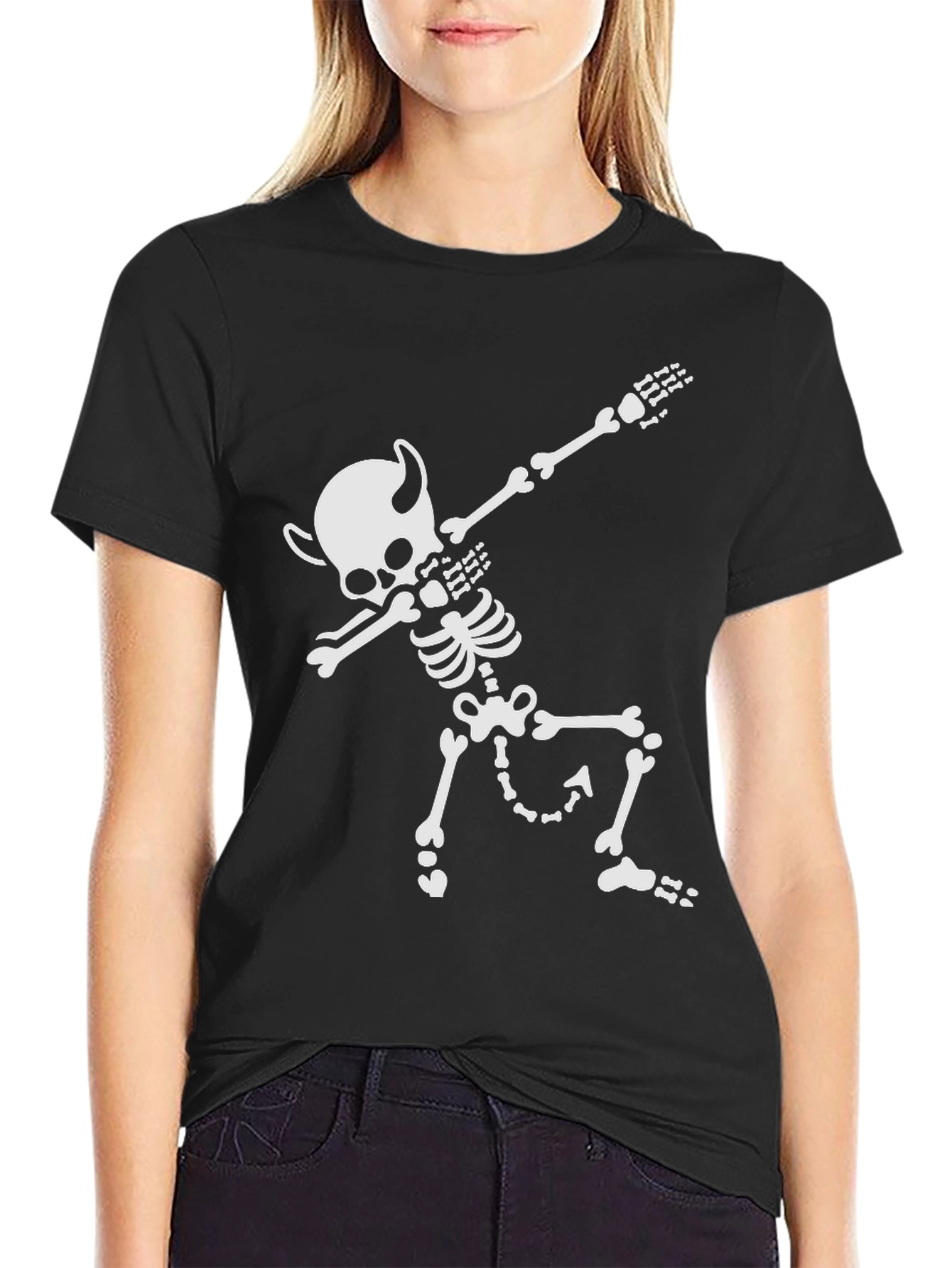 Dabbing Devil Skeleton T-Shirt - Halloween Tee