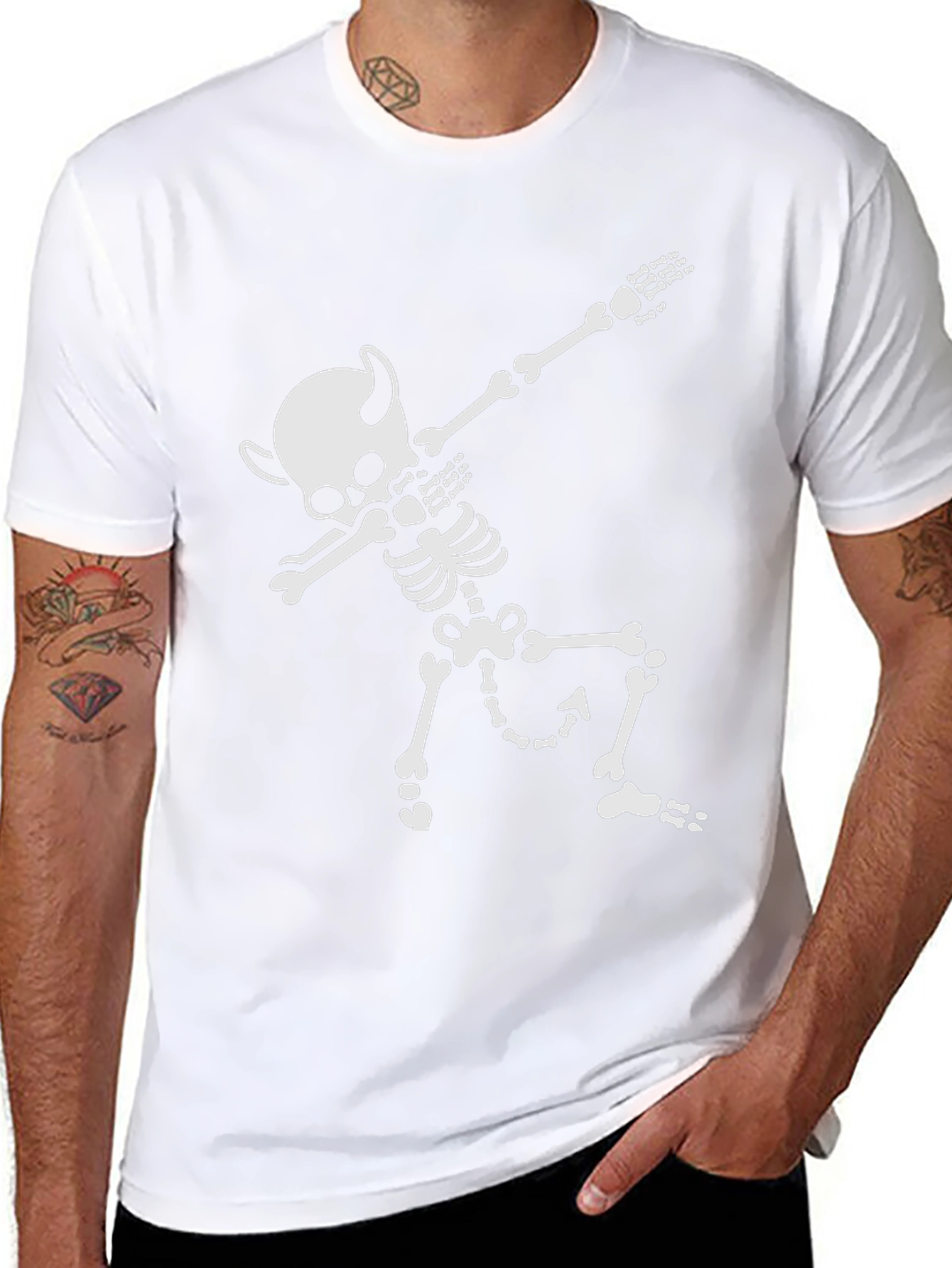 Dabbing Devil Skeleton T-Shirt - Halloween Tee