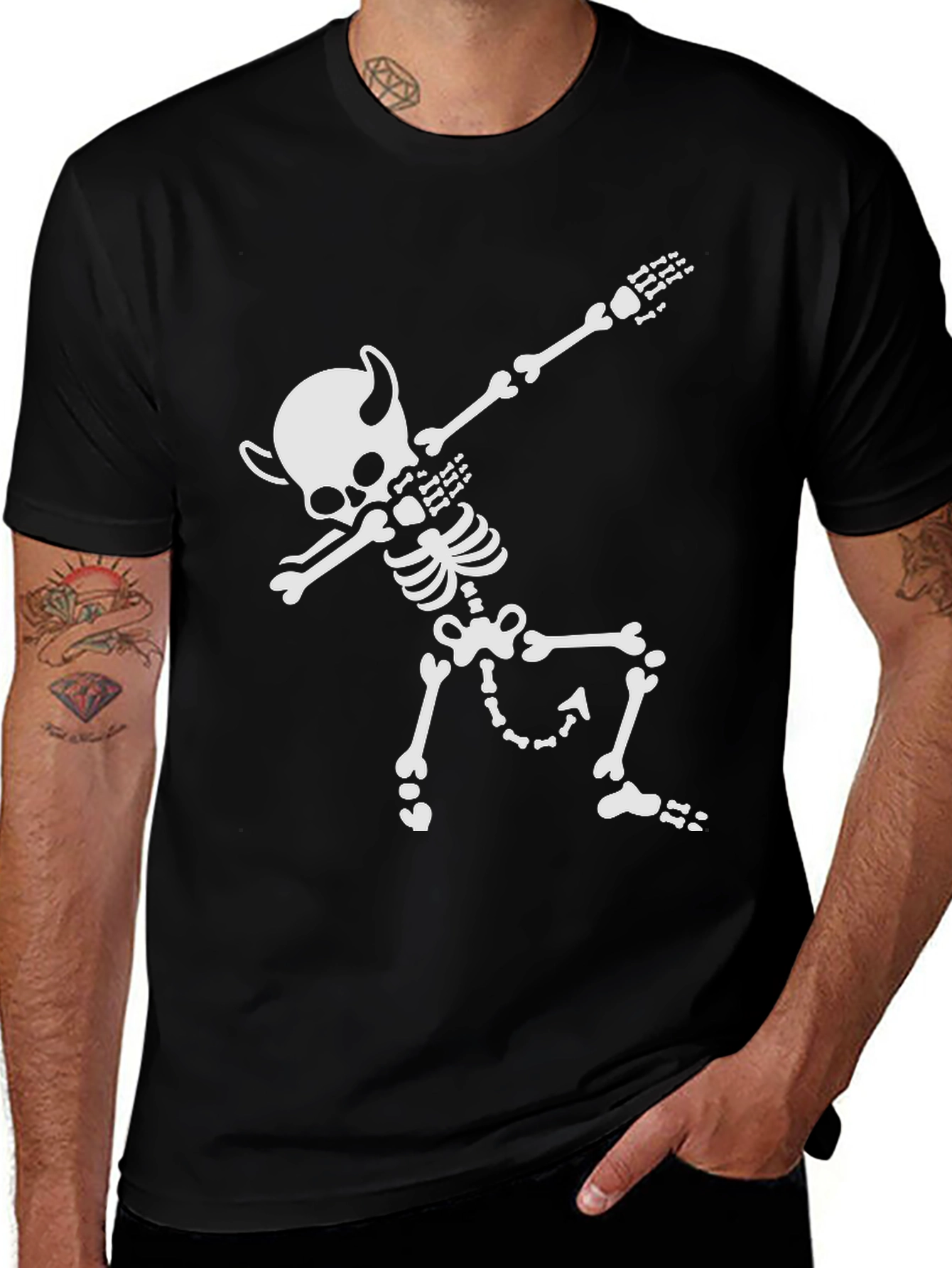 Dabbing Devil Skeleton T-Shirt - Halloween Tee
