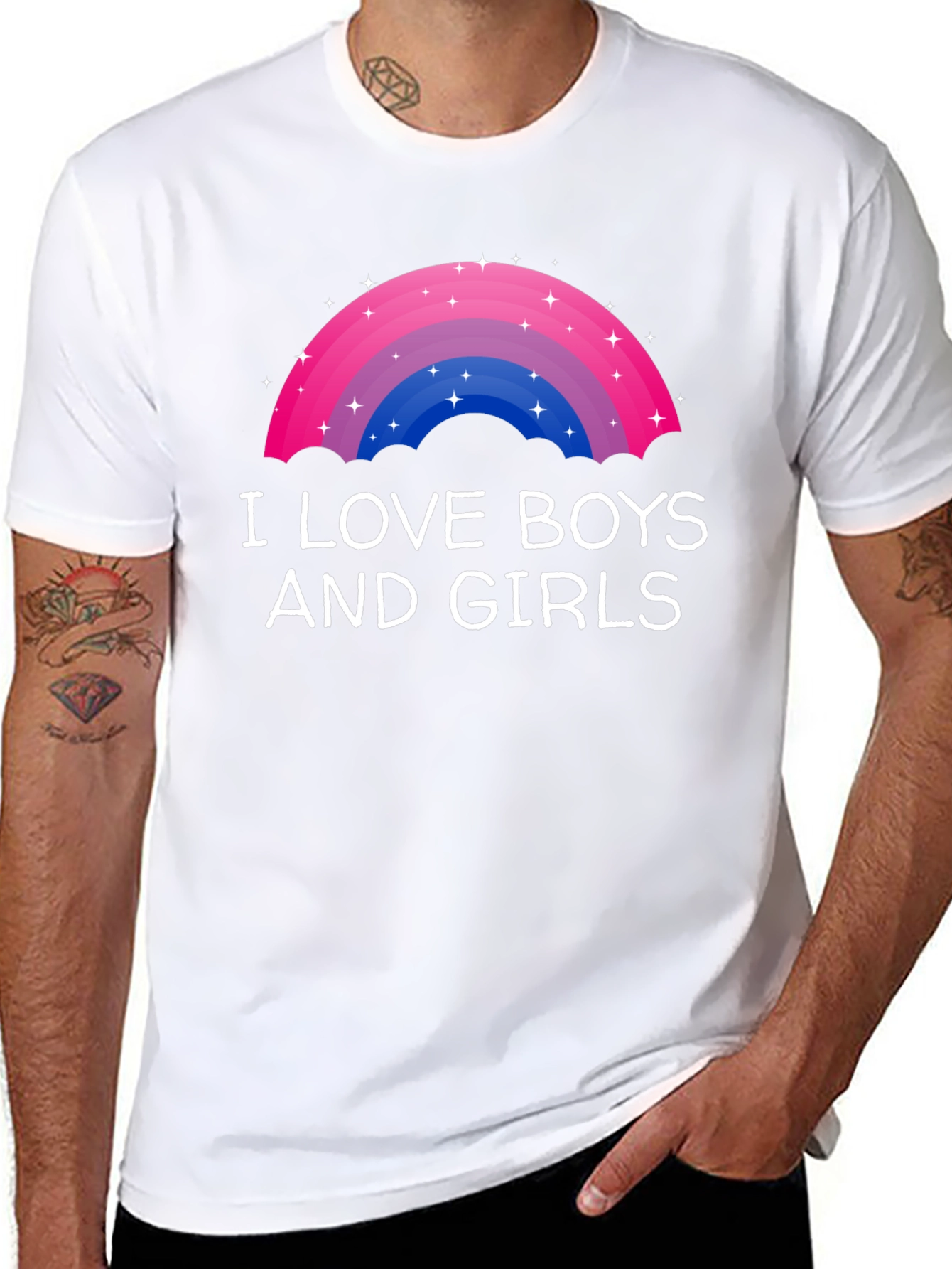 I Love Boys and Girls Rainbow Bisexual Pride T-Shirt
