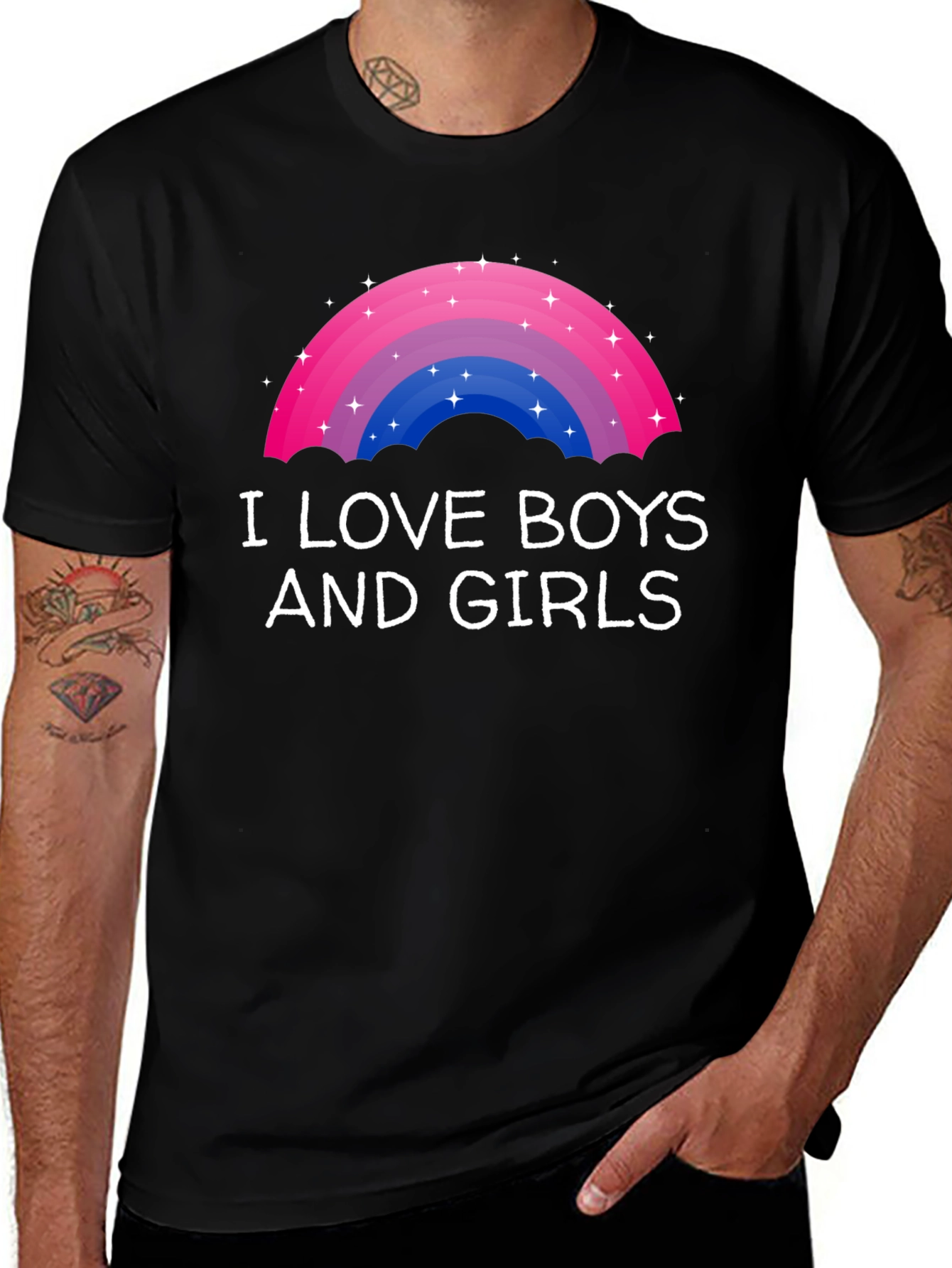 I Love Boys and Girls Rainbow Bisexual Pride T-Shirt