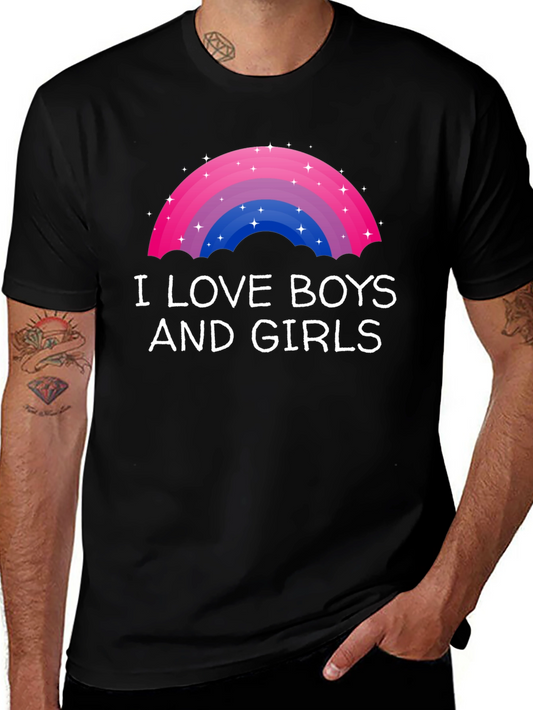 I Love Boys and Girls Rainbow Bisexual Pride T-Shirt