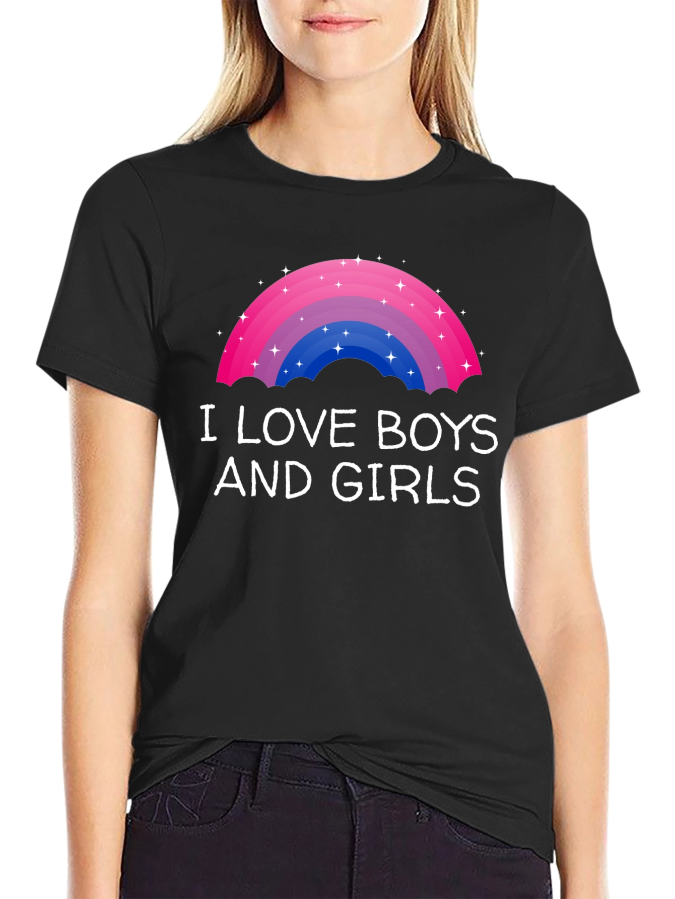 I Love Boys and Girls Rainbow Bisexual Pride T-Shirt