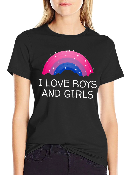 I Love Boys and Girls Rainbow Bisexual Pride T-Shirt