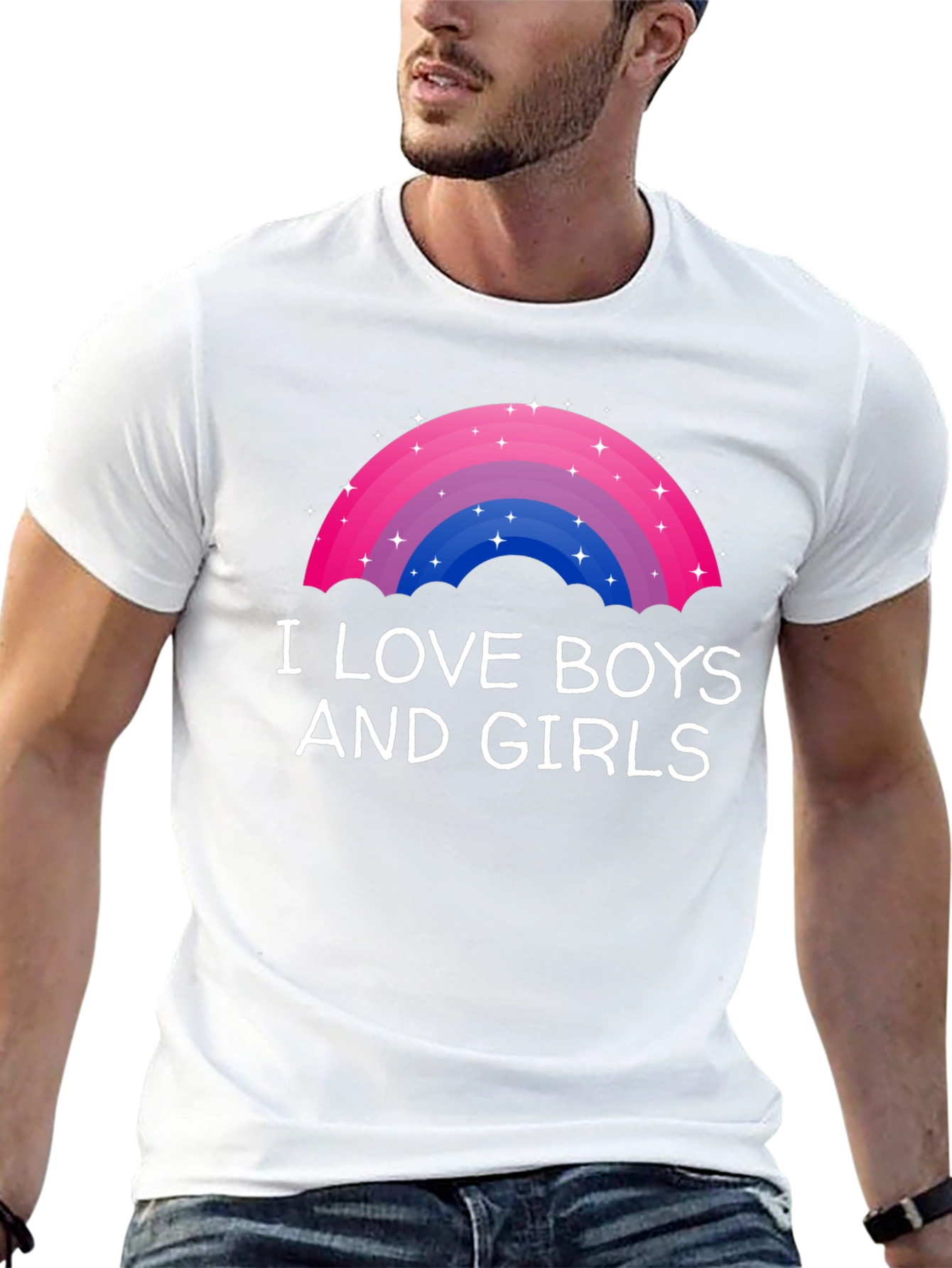I Love Boys and Girls Rainbow Bisexual Pride T-Shirt
