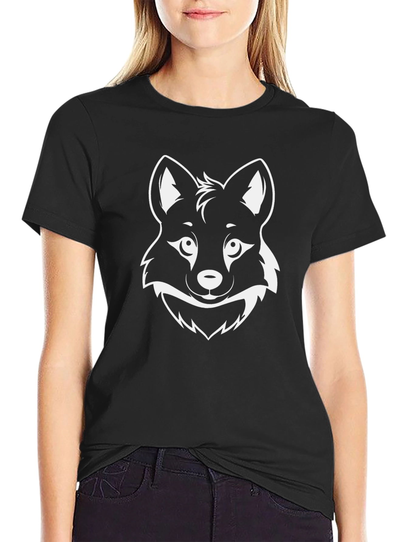 Fox Graphic Tee - Black Cotton Comfort
