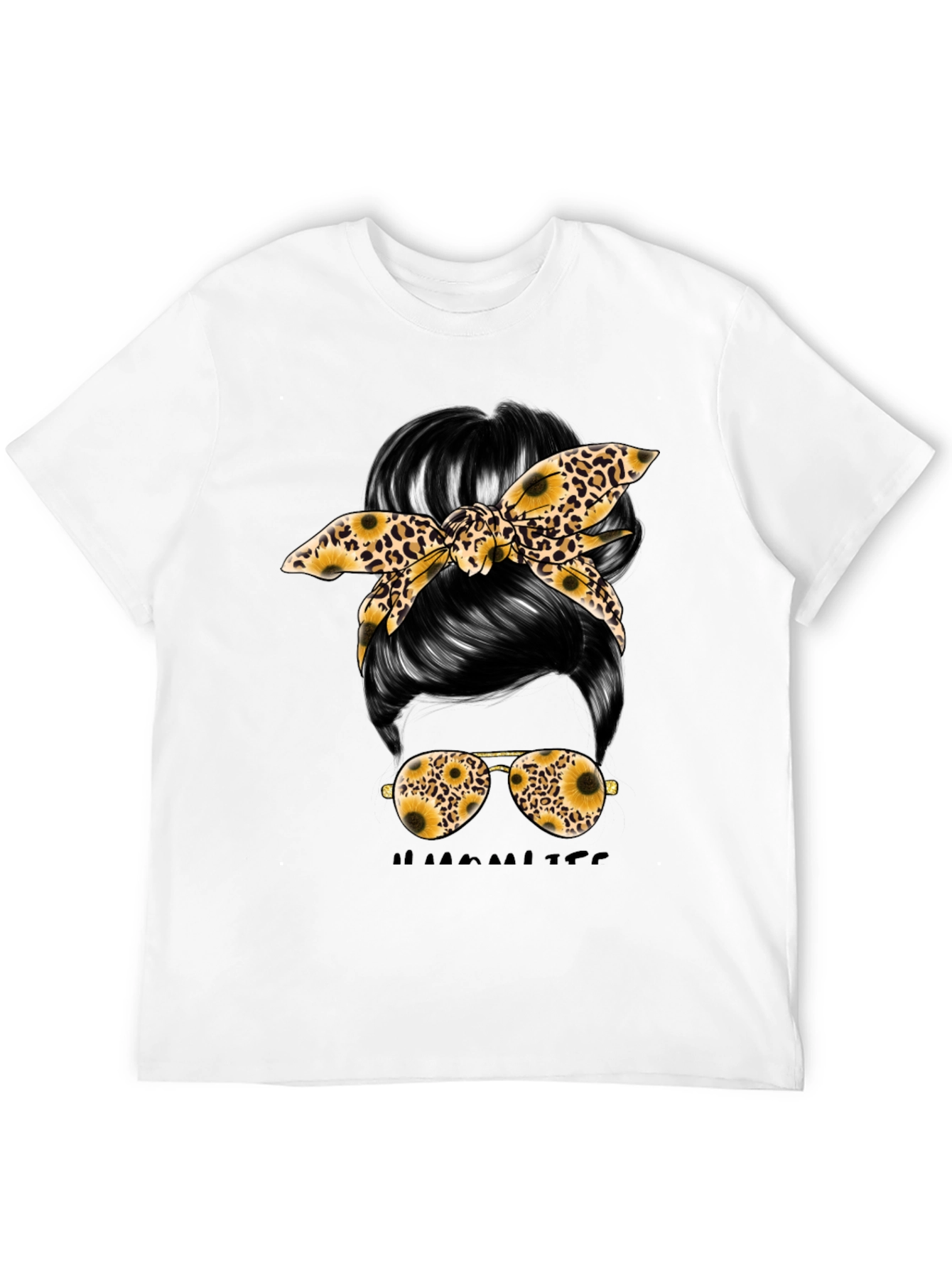 Messy Bun Sunflower Graphic Tee