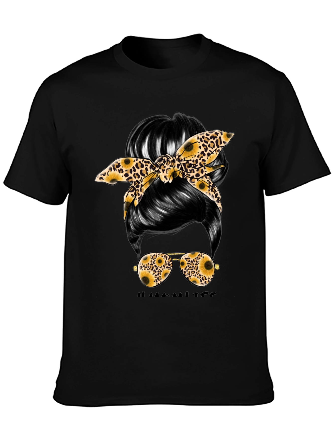 Messy Bun Sunflower Graphic Tee
