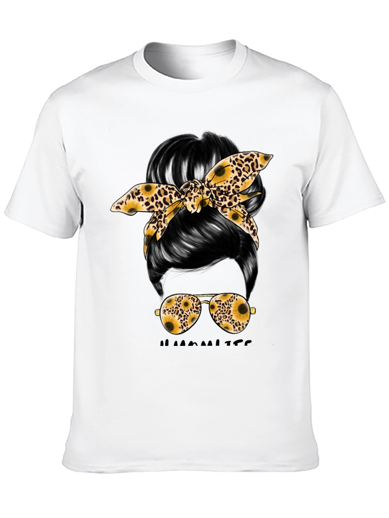 Messy Bun Sunflower Graphic Tee