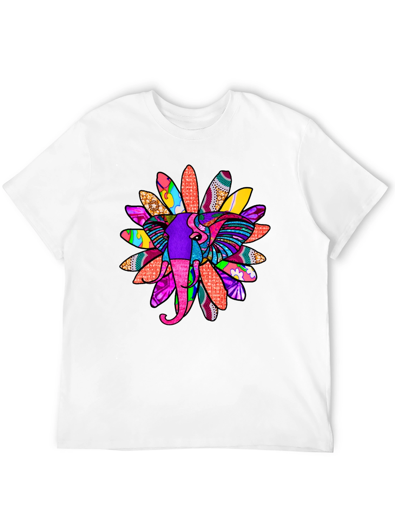 Elephant Flower Graphic Tee - Bold Design