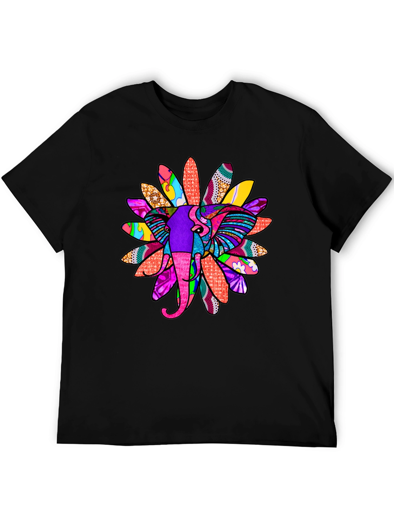 Elephant Flower Graphic Tee - Bold Design