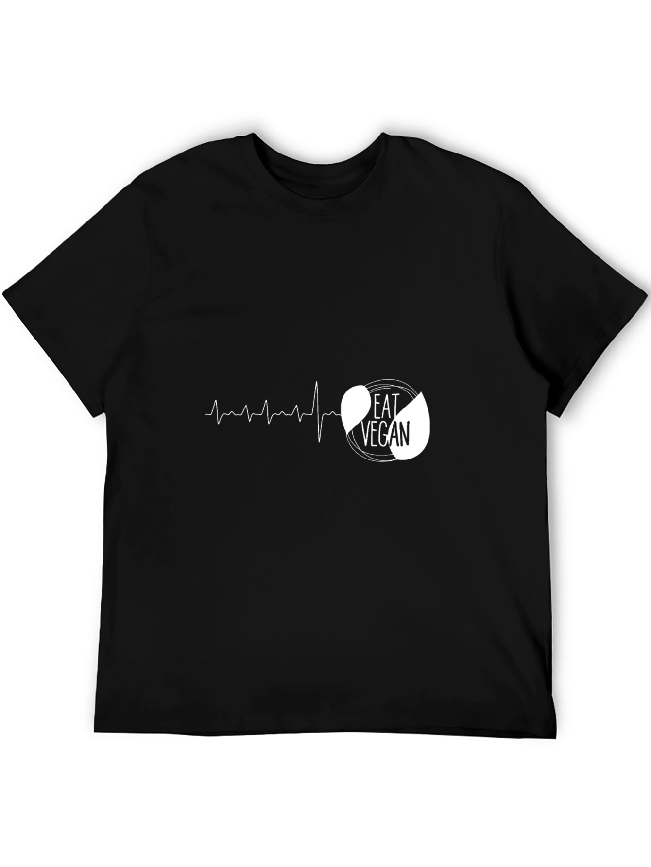 Eat Vegan Black Graphic Tee - Heartbeat Design