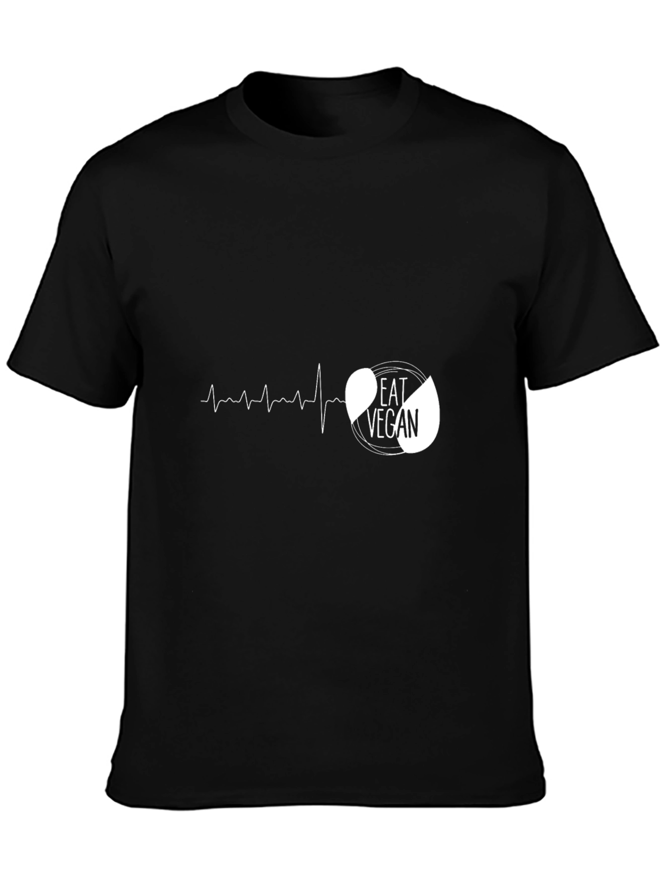 Eat Vegan Black Graphic Tee - Heartbeat Design