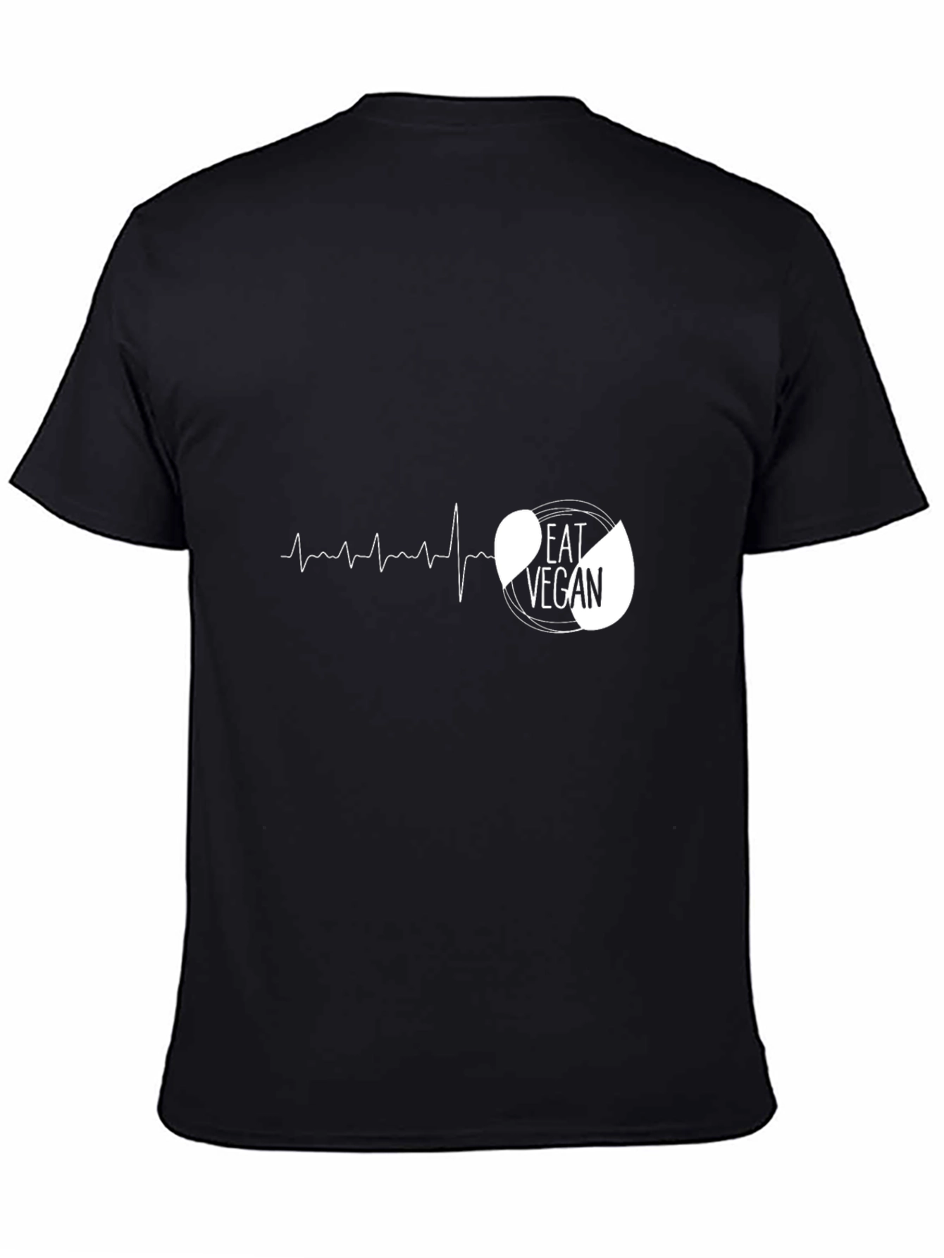 Eat Vegan Black Graphic Tee - Heartbeat Design