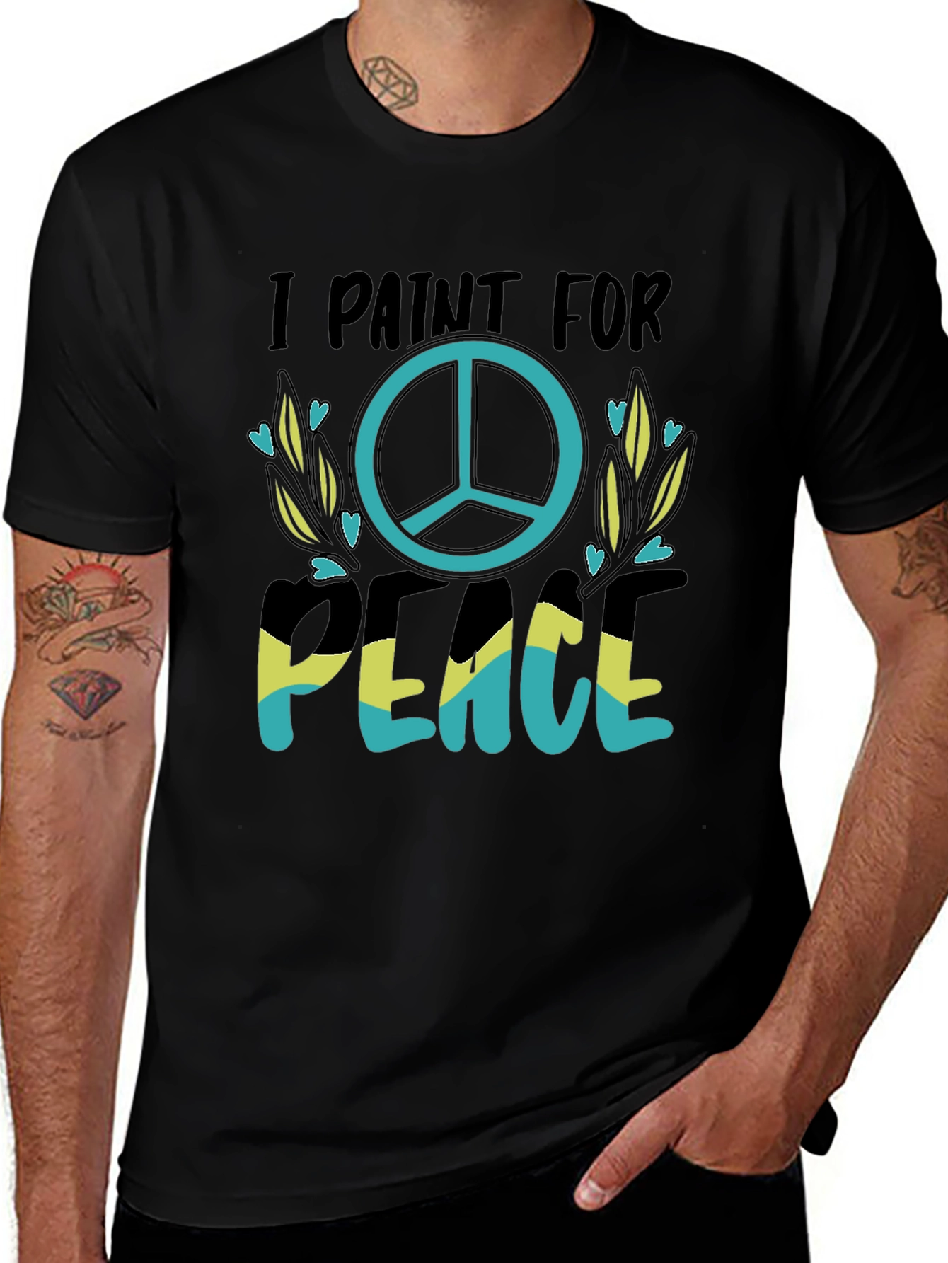 I Paint For Peace T-Shirt Black