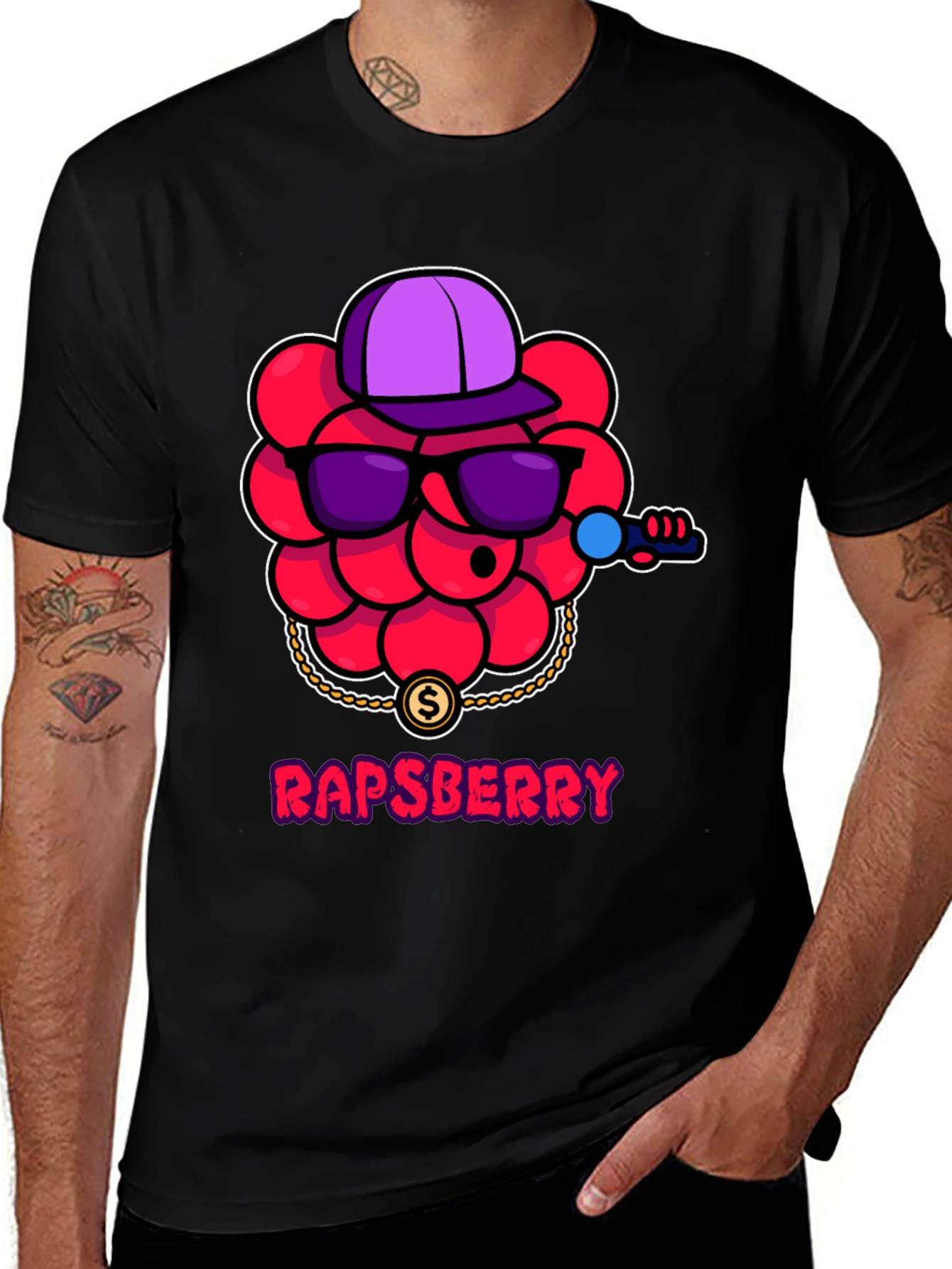Rapberry Graphic T-Shirt - Hip Hop Berry Design