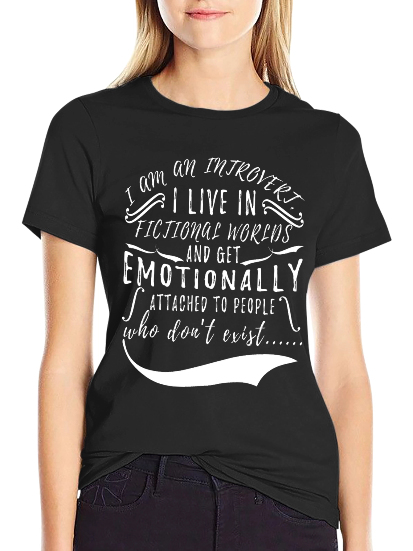 Introvert Fictional Worlds Black T-Shirt