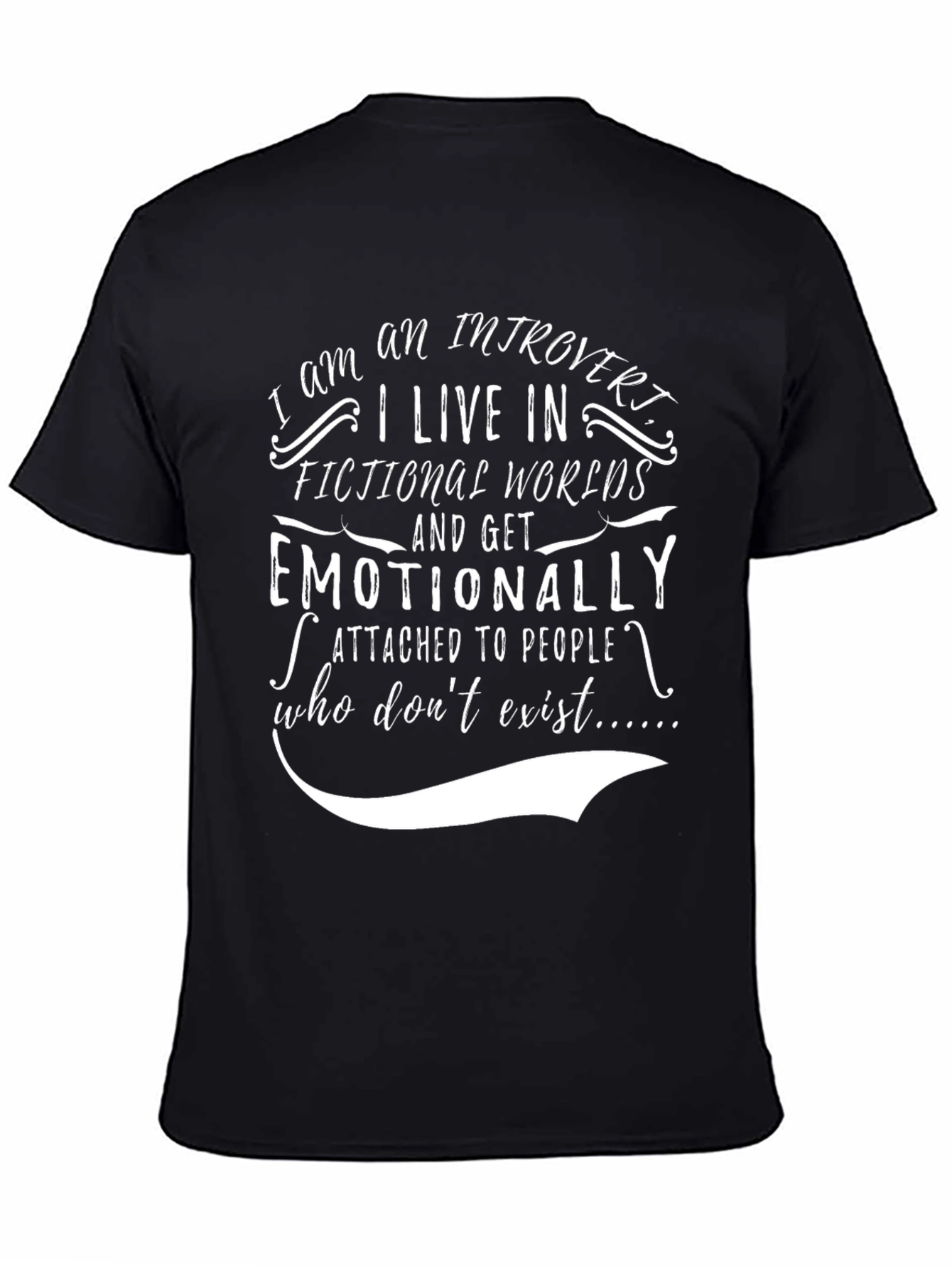Introvert Fictional Worlds Black T-Shirt