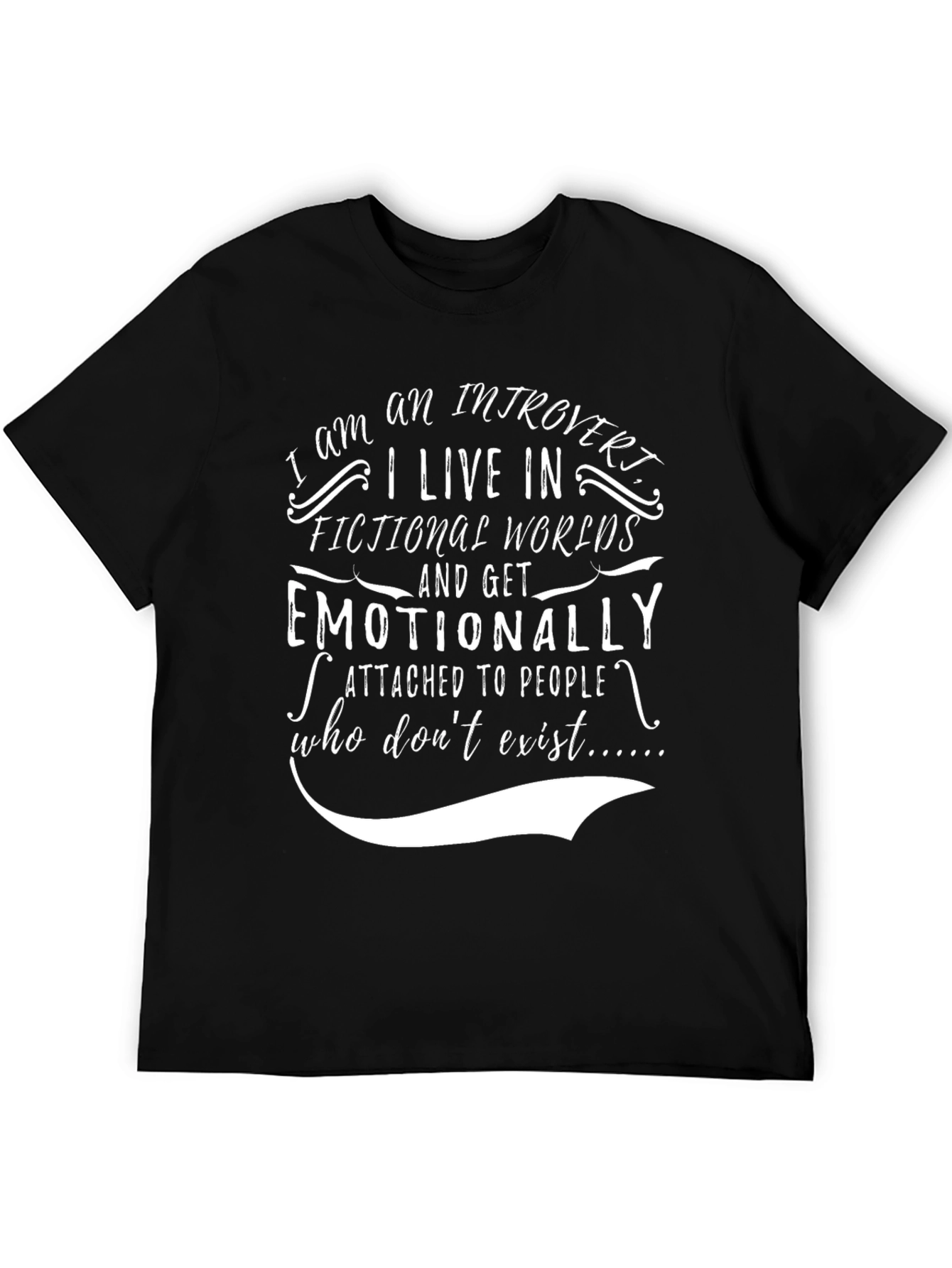Introvert Fictional Worlds Black T-Shirt
