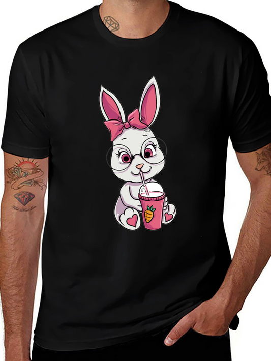 Bunny Sipping Drink Graphic Tee