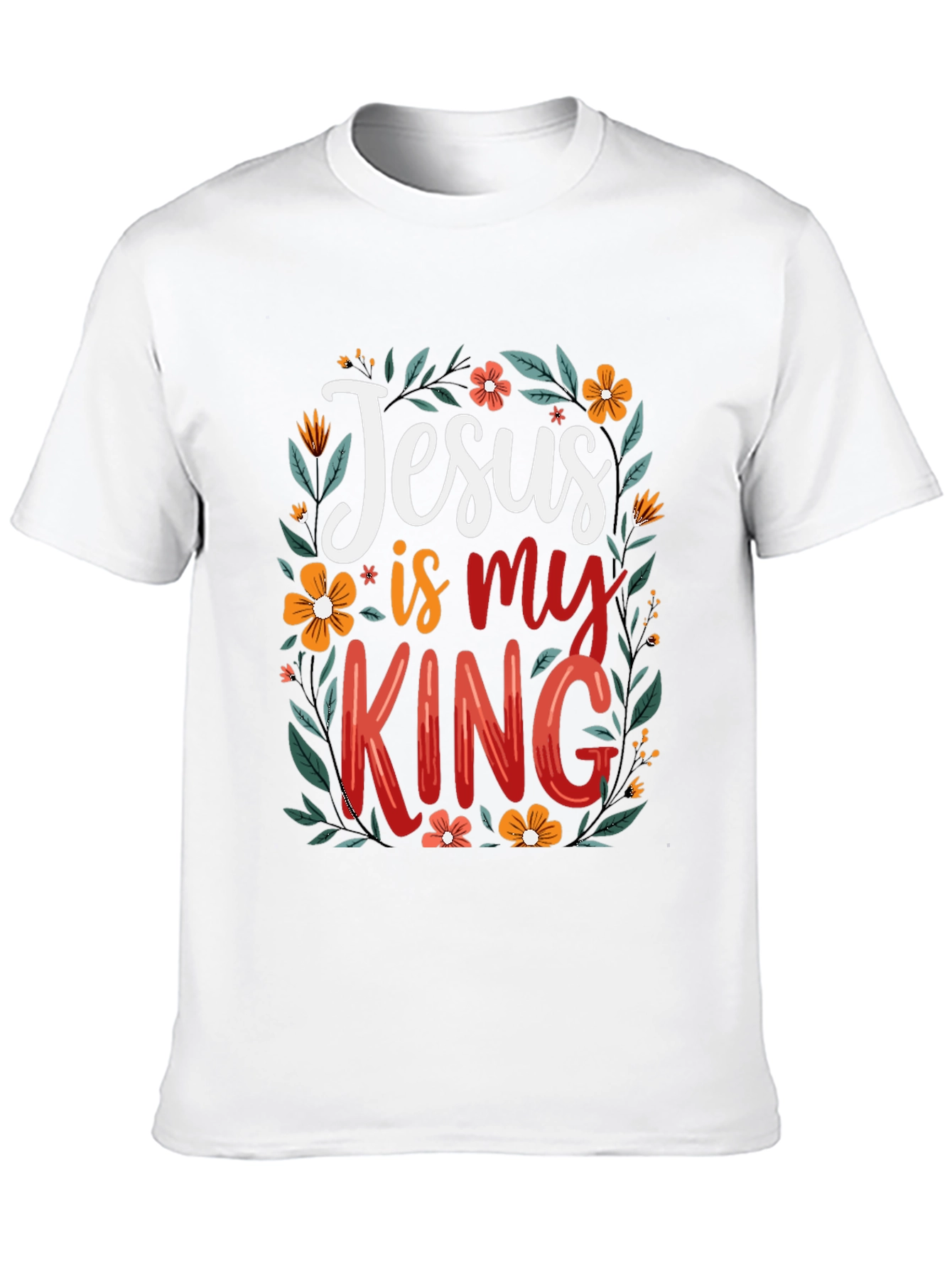 Jesus is my King Floral T-Shirt
