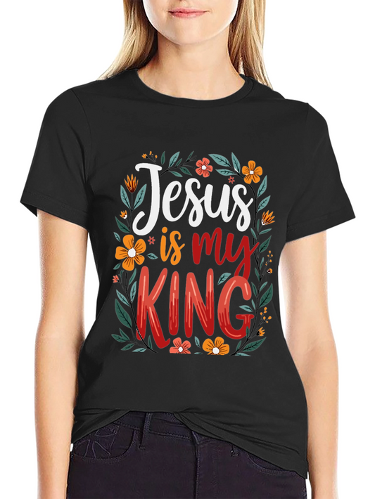 Jesus is my King Floral T-Shirt