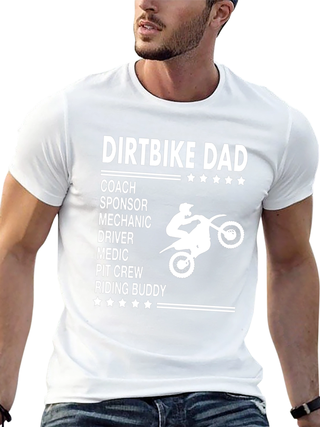 Dirtbike Dad Graphic Tee - Motocross Father T-Shirt