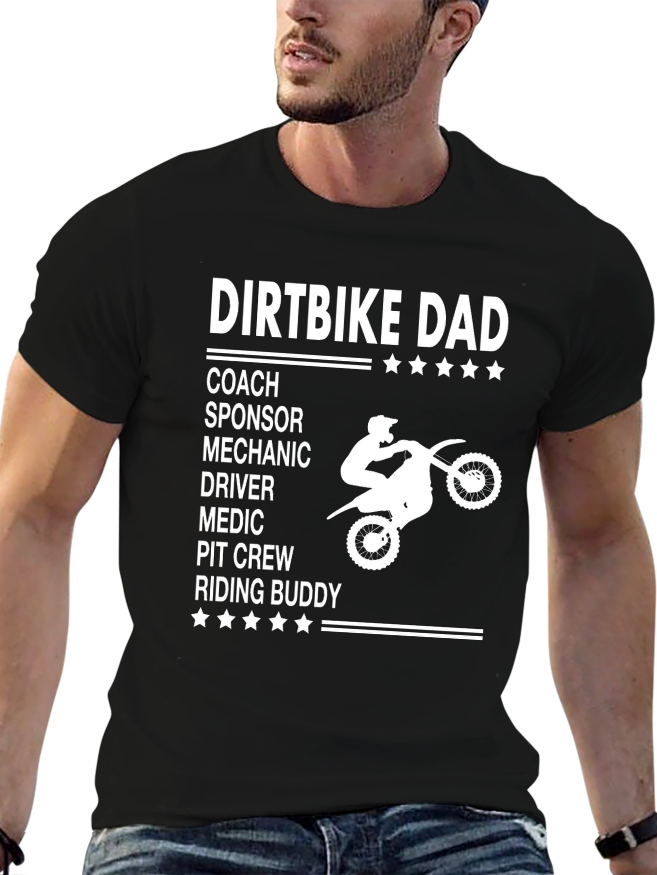 Dirtbike Dad Graphic Tee - Motocross Father T-Shirt
