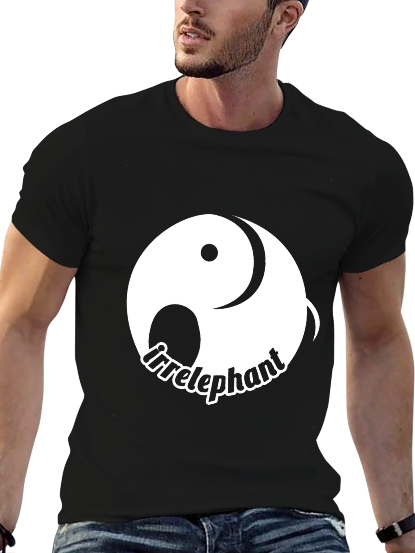 Irrelephant Graphic Tee - Yin Yang Elephant Design