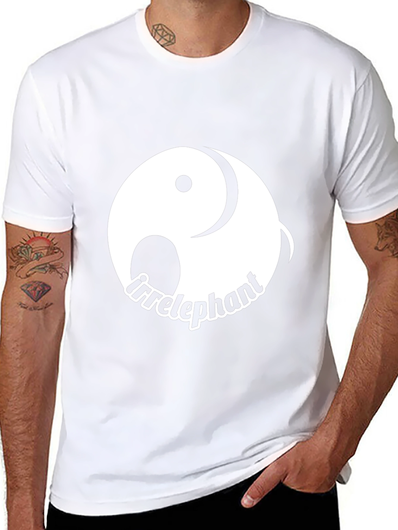 Irrelephant Graphic Tee - Yin Yang Elephant Design