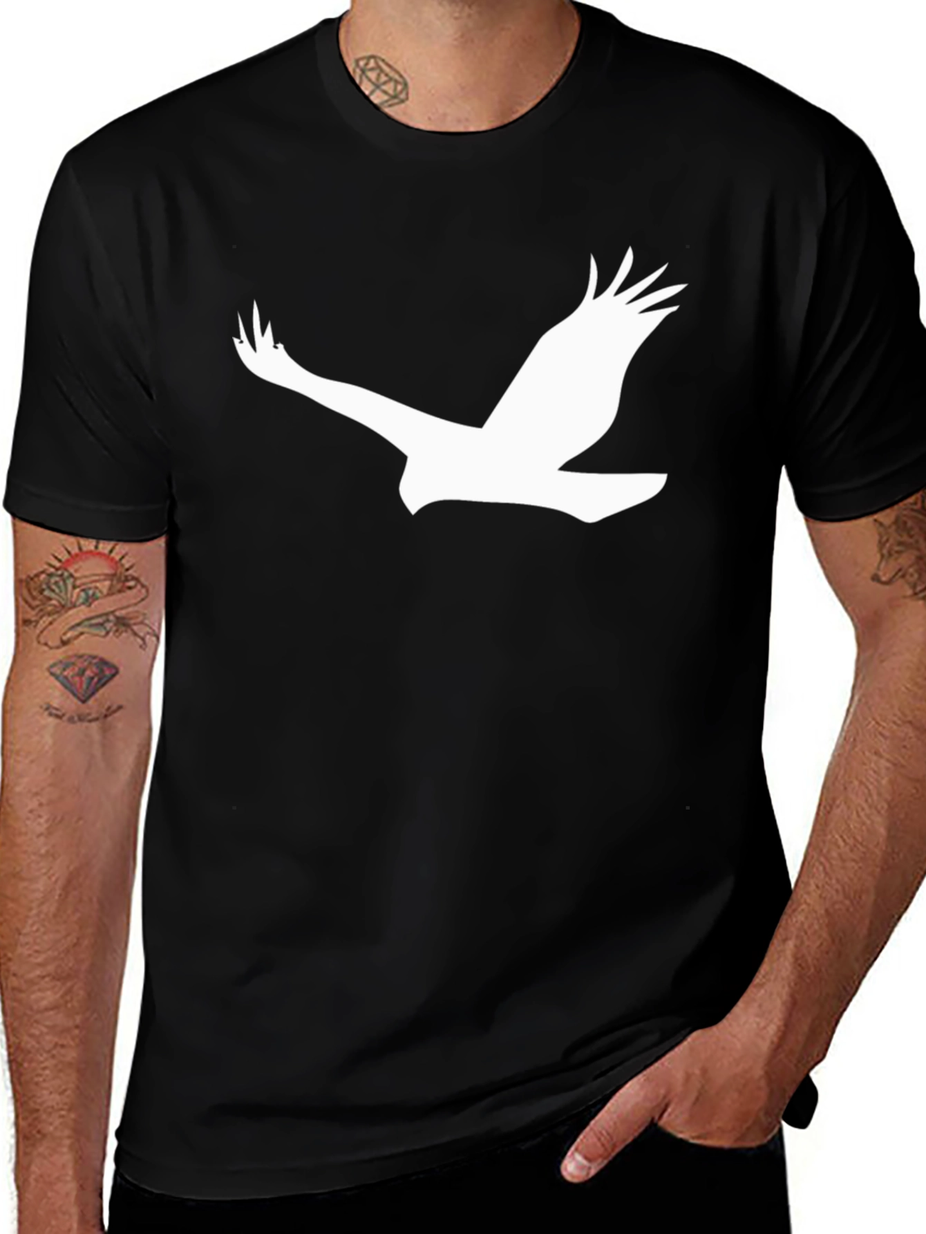 Black Tee with Eagle Graphic