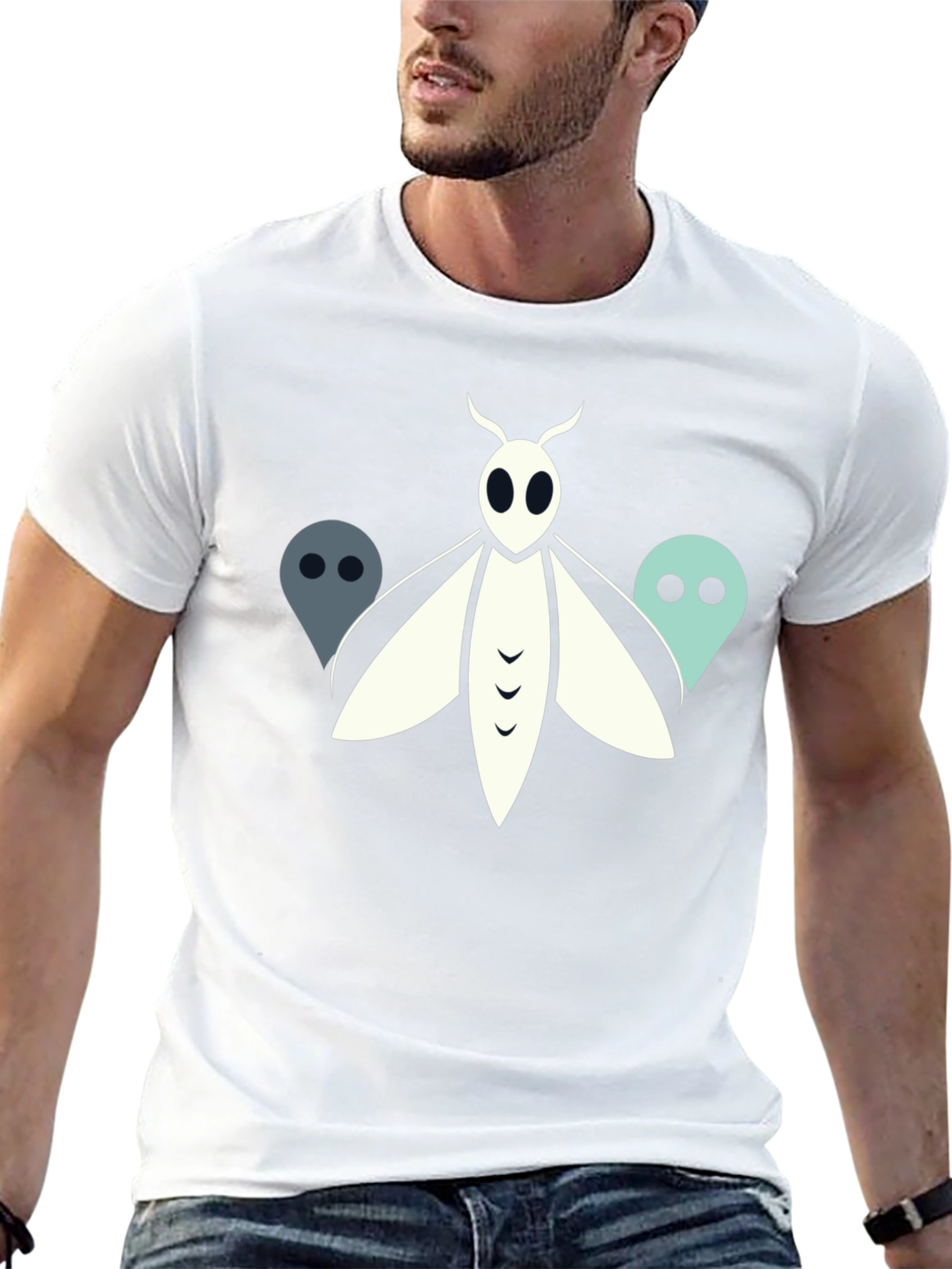 Moth and Ghost Graphic Tee - Black