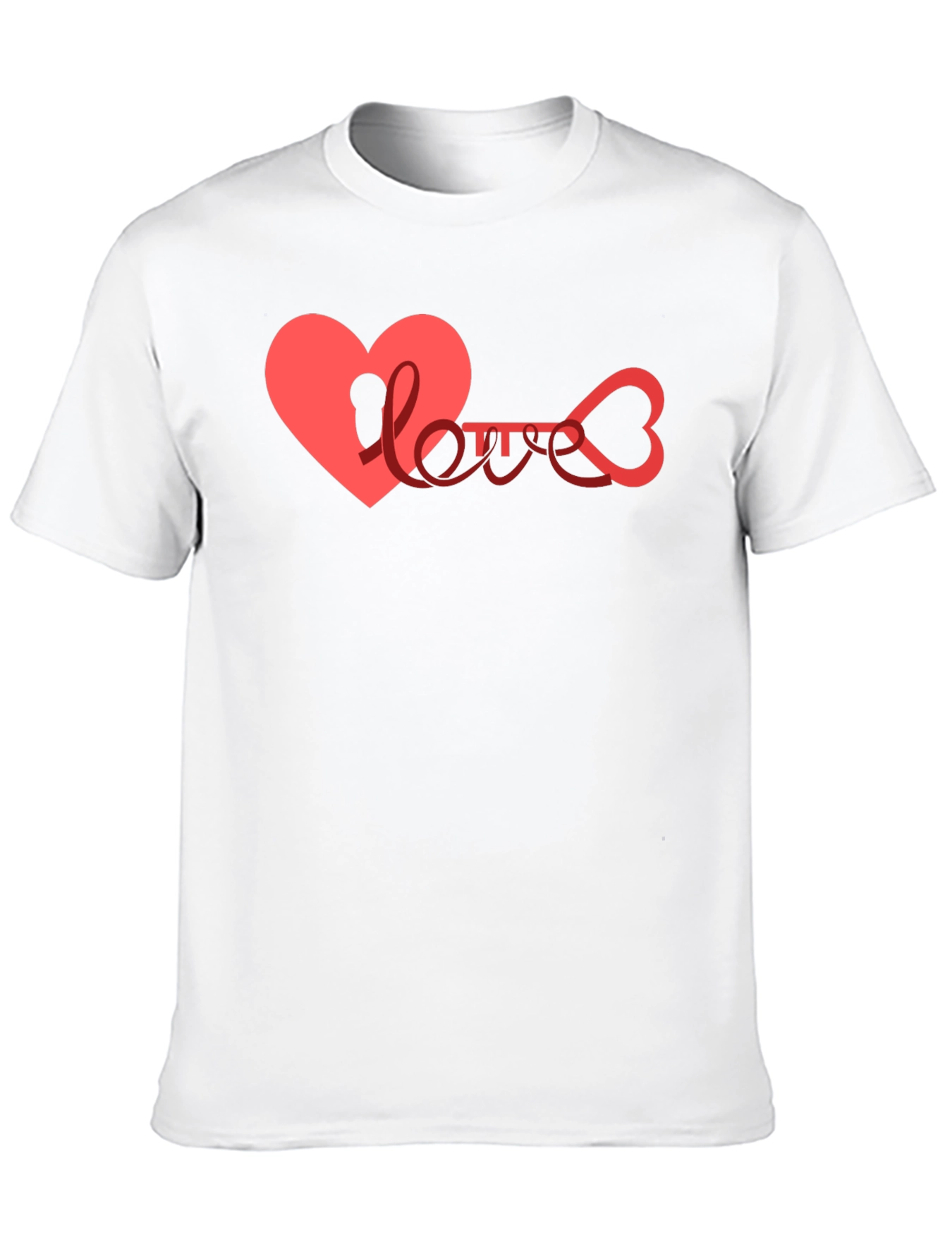Heart Key Love Graphic Black T-Shirt