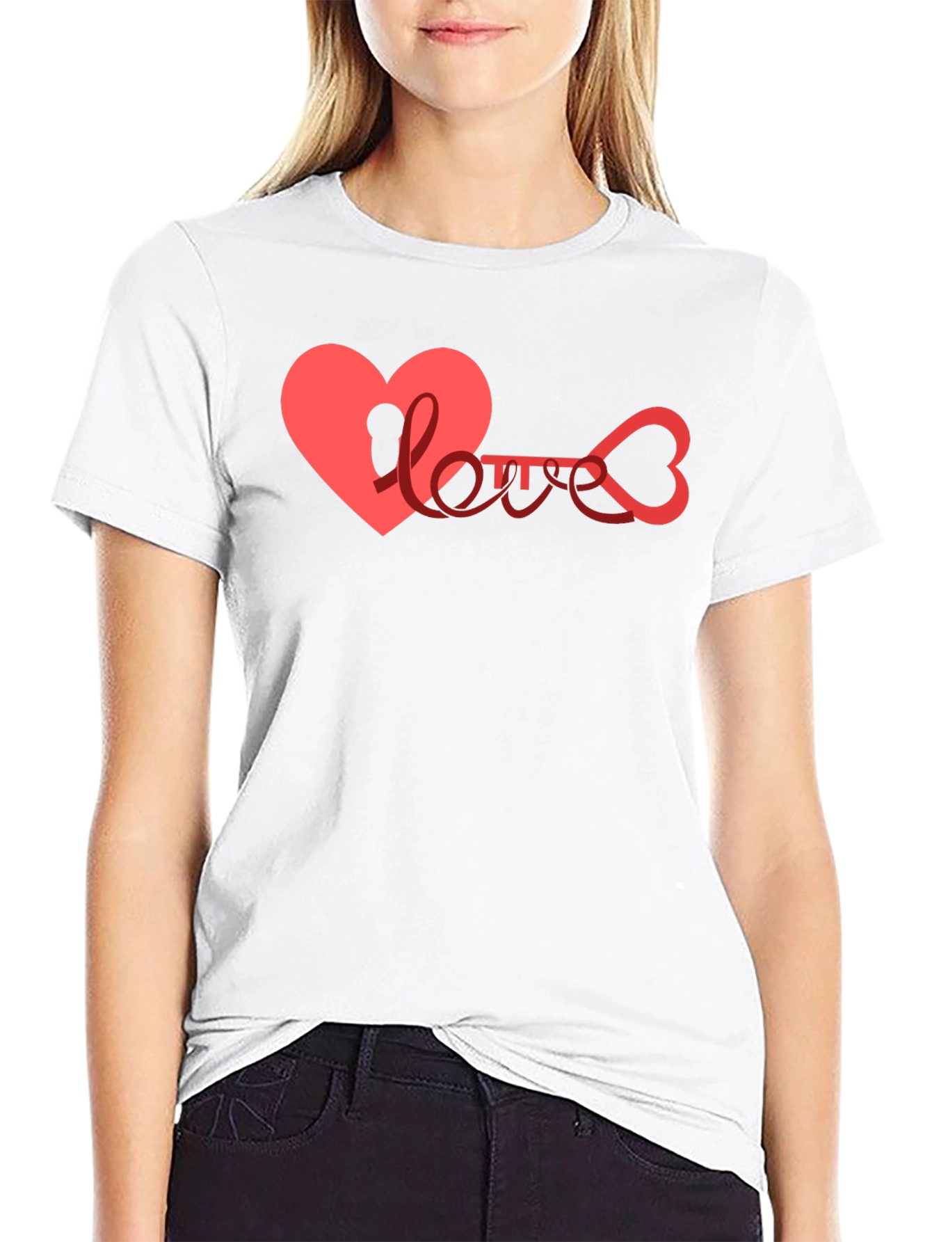 Heart Key Love Graphic Black T-Shirt