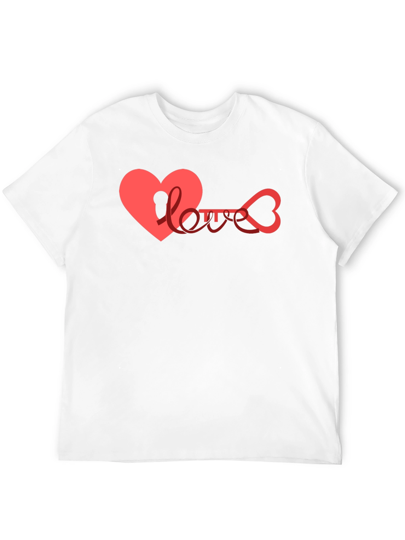 Heart Key Love Graphic Black T-Shirt