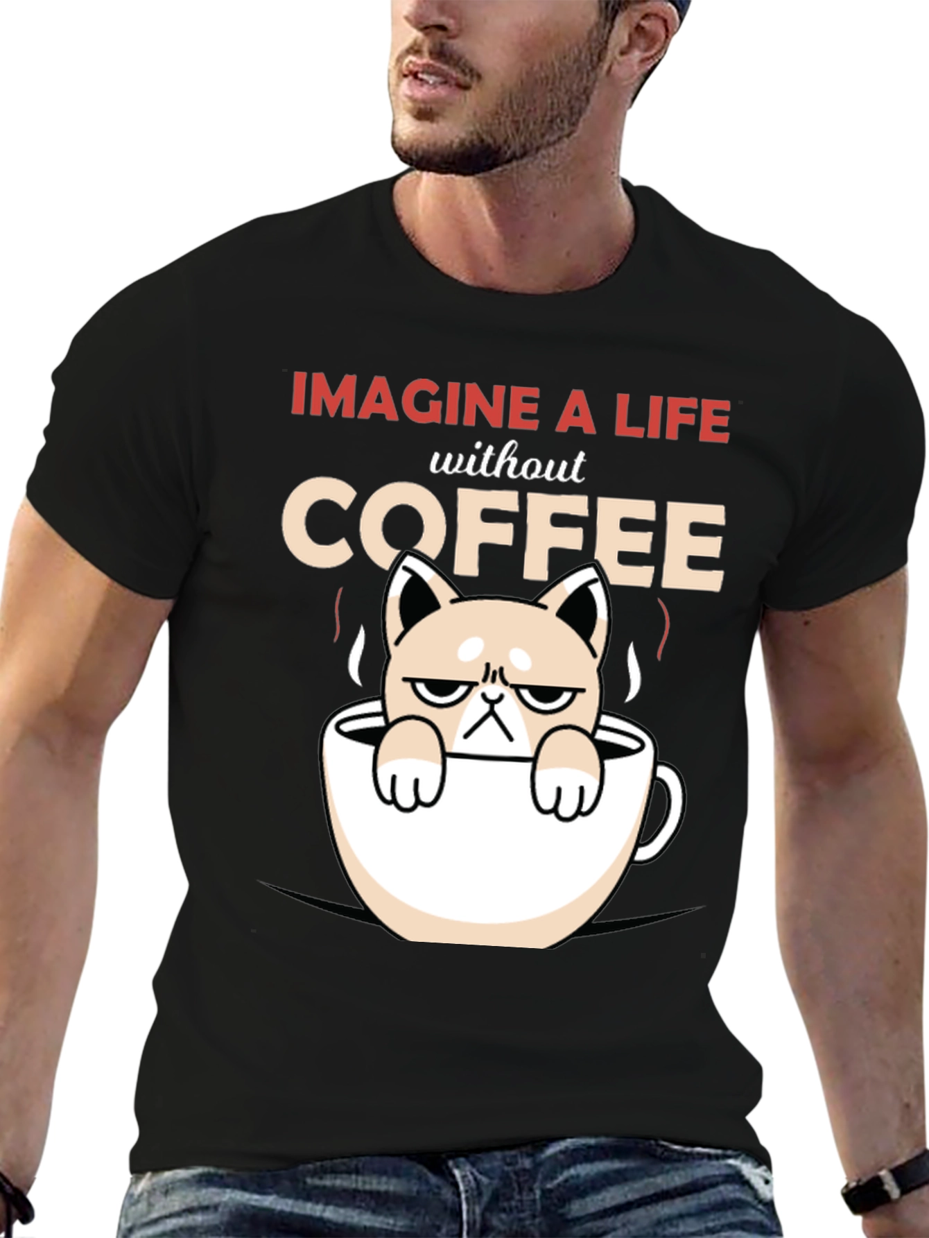 Imagine A Life Without Coffee - Grumpy Cat T-Shirt