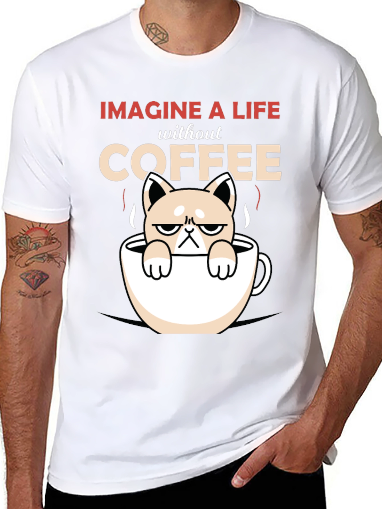 Imagine A Life Without Coffee - Grumpy Cat T-Shirt