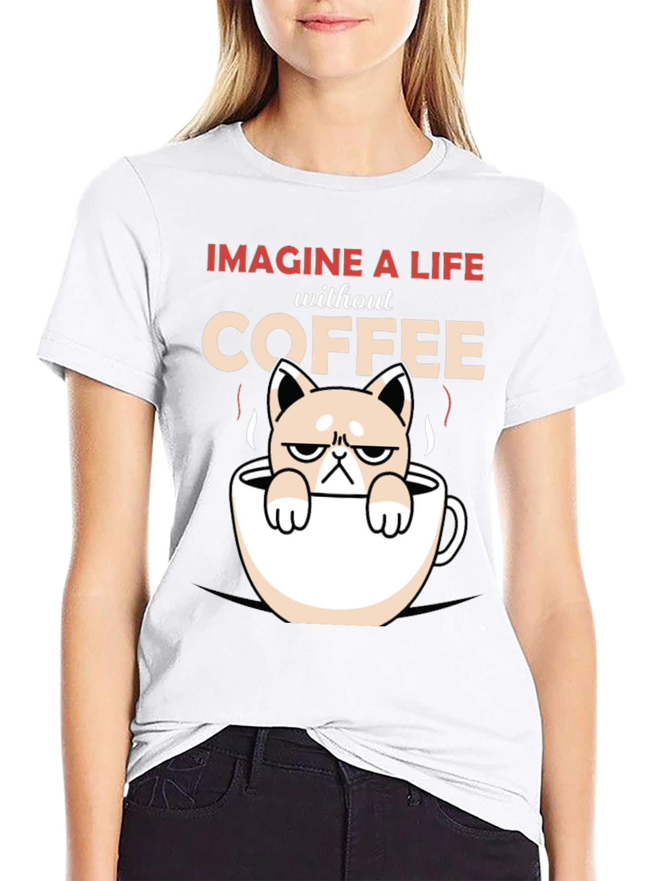 Imagine A Life Without Coffee - Grumpy Cat T-Shirt