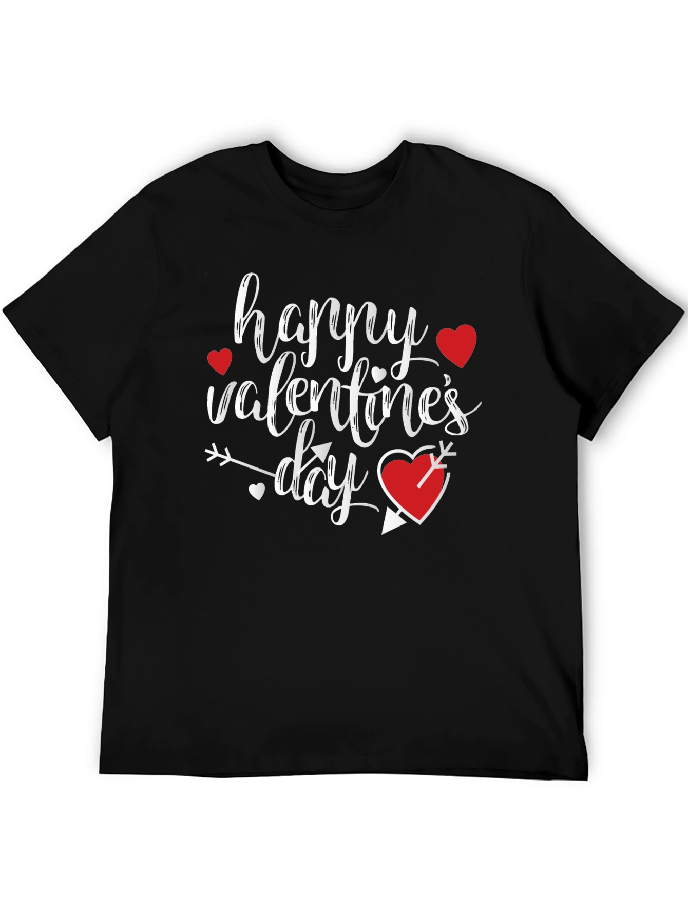 Happy Valentines Day Graphic T-Shirt - Black